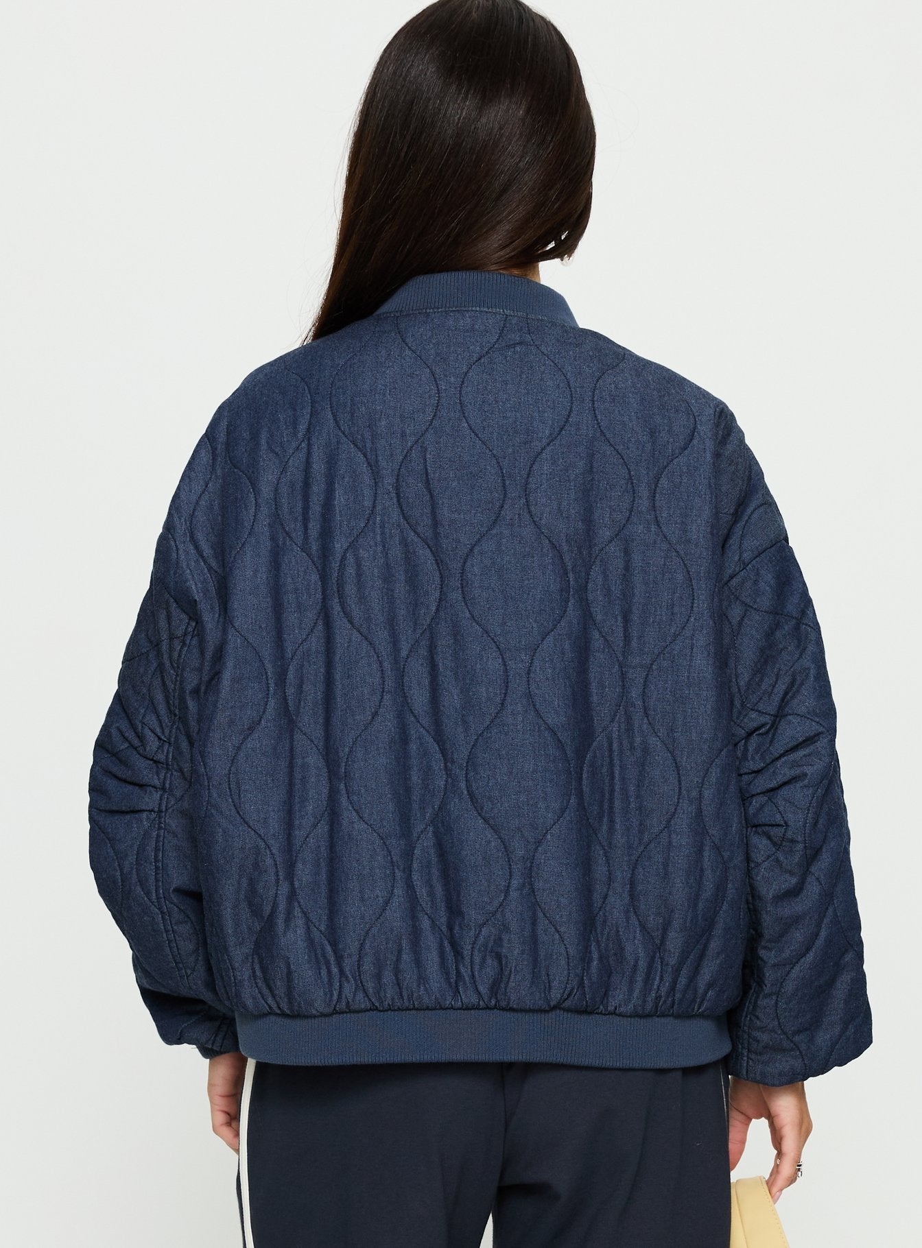 Stick Season Quilted Jacket Navy - Image 5