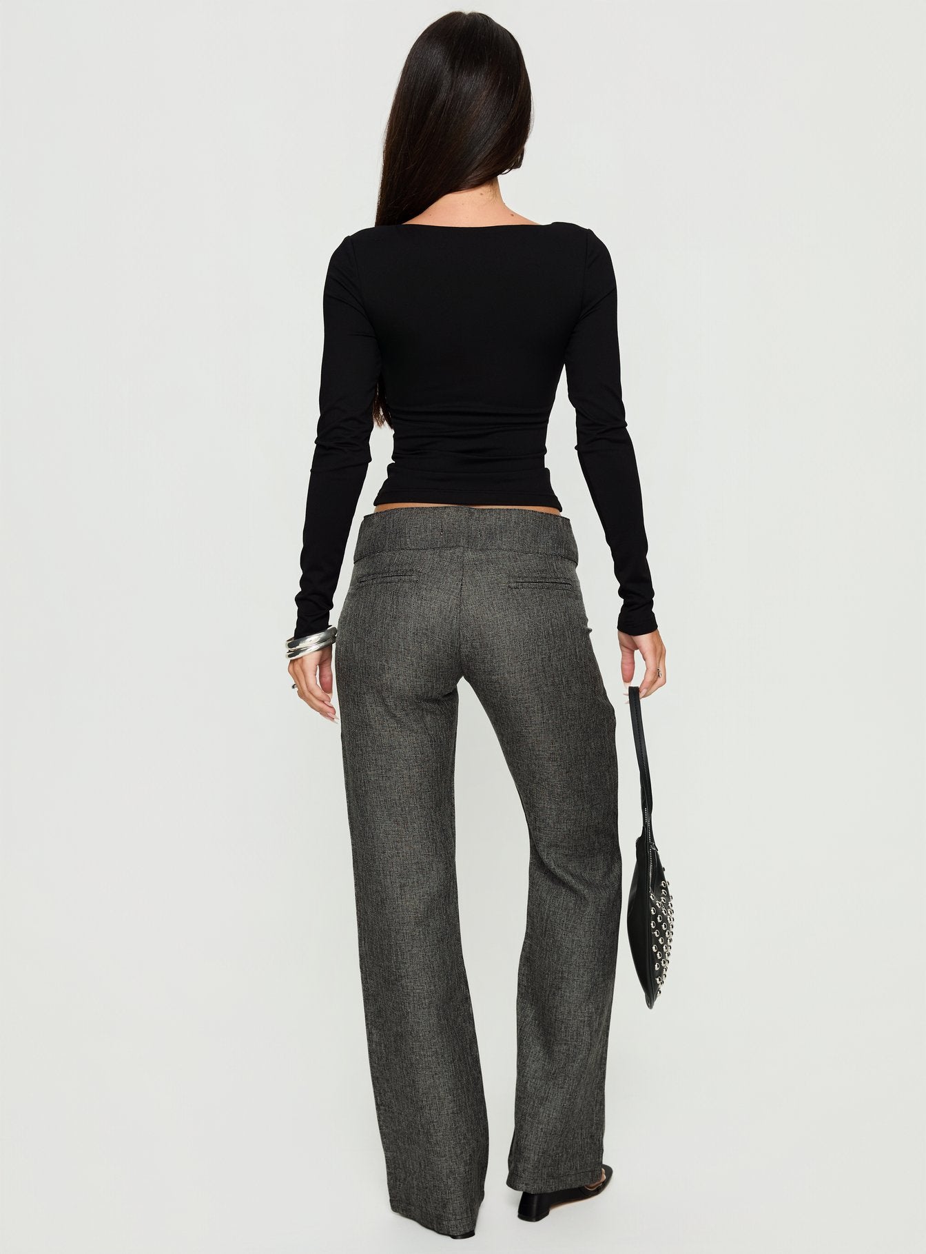 Karola Asymmetrical Buckle Pants Grey - Image 4