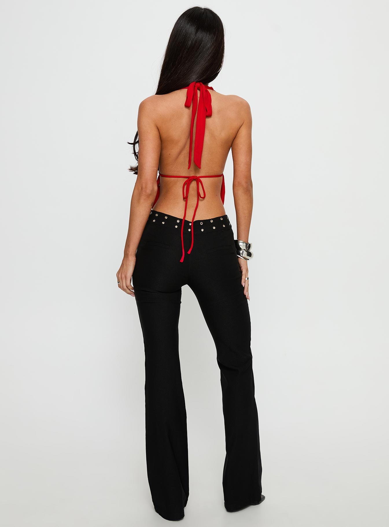 Yevina Eyelet Flare Pant Black - Image 5