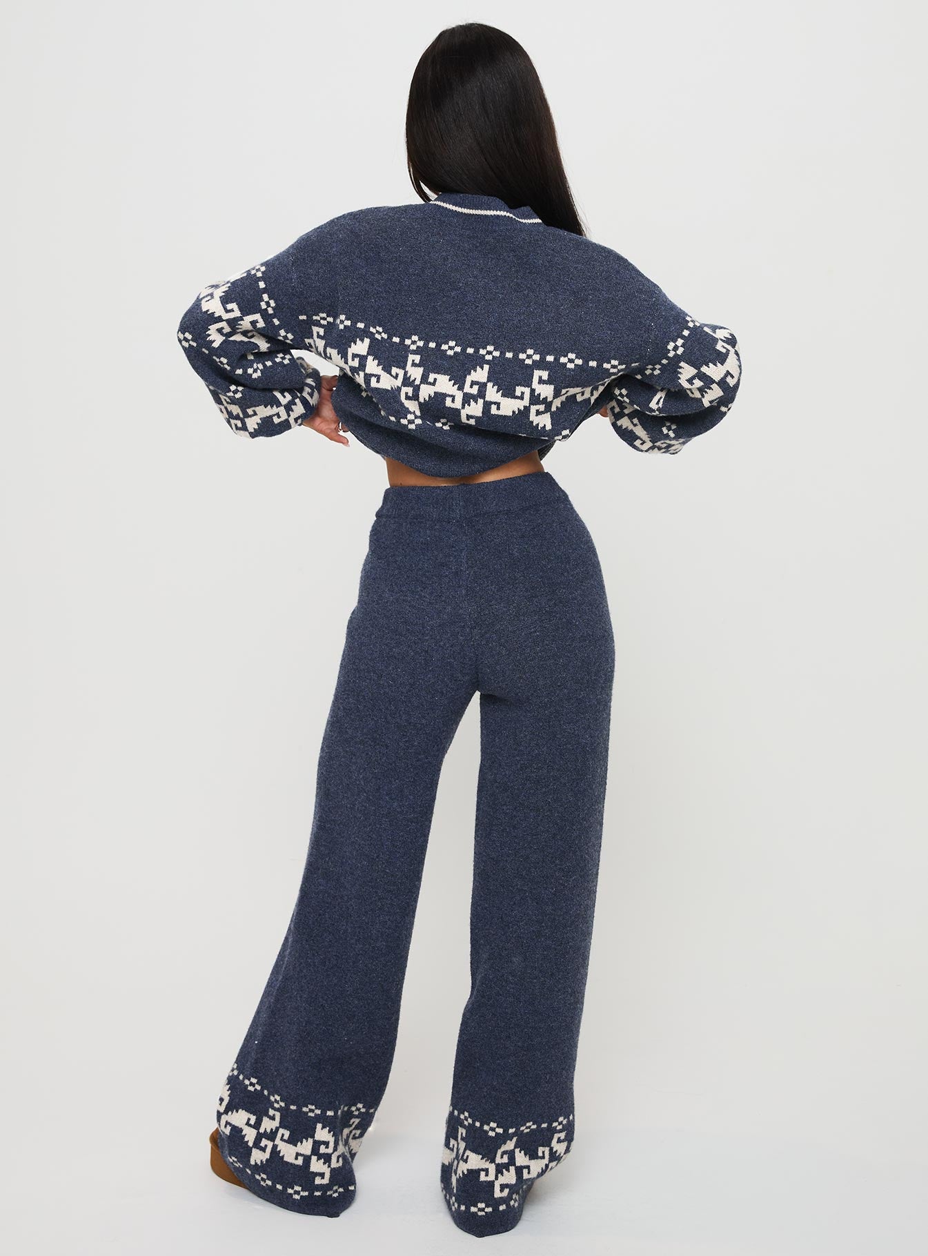 Alpine Knit Pants Navy Cream - Image 5