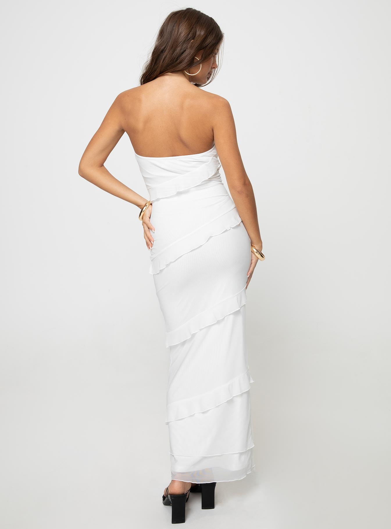 Lasher Strapless Maxi Dress White - Image 5