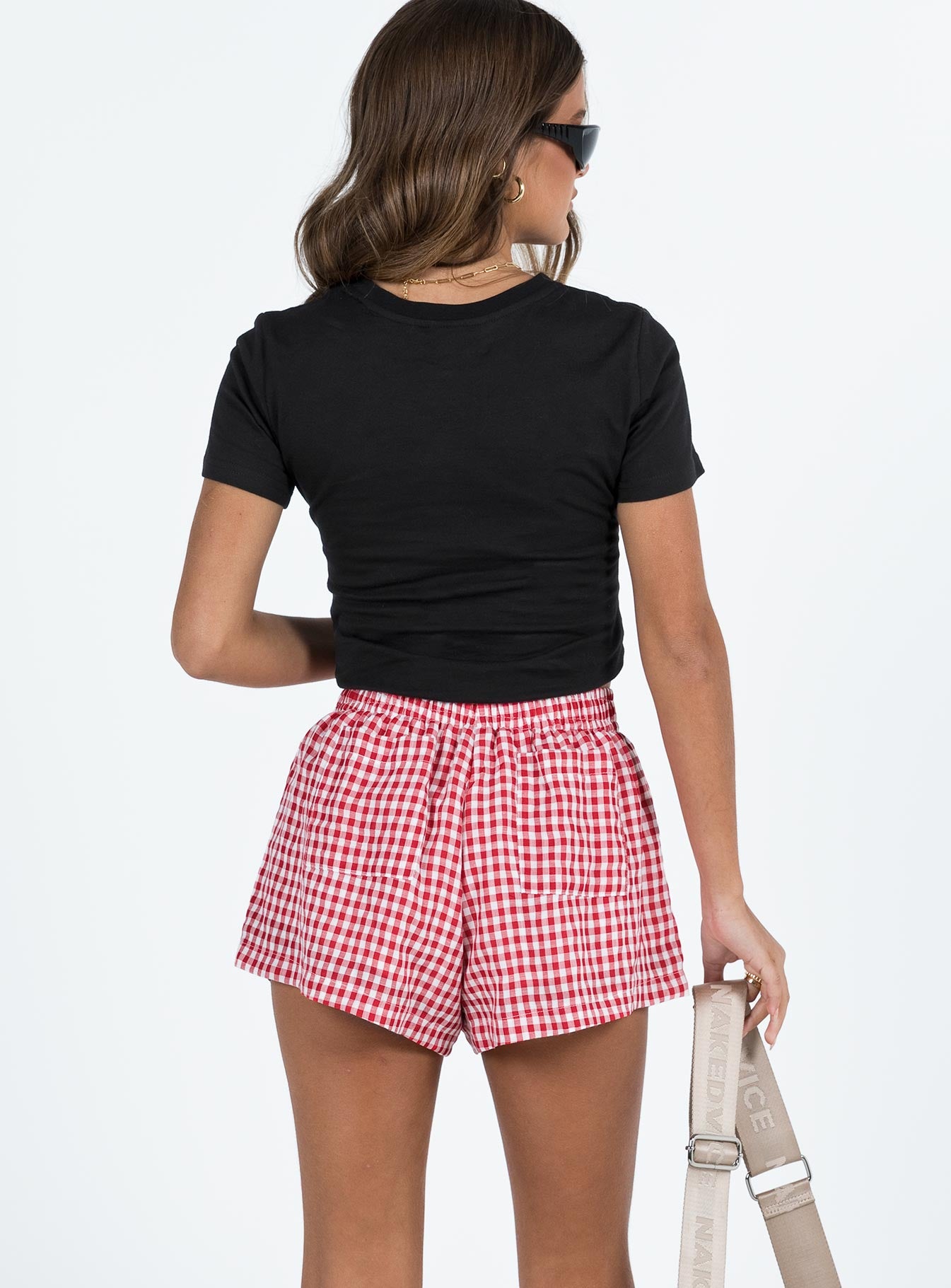 Beach House Shorts Red White Gingham - Image 5