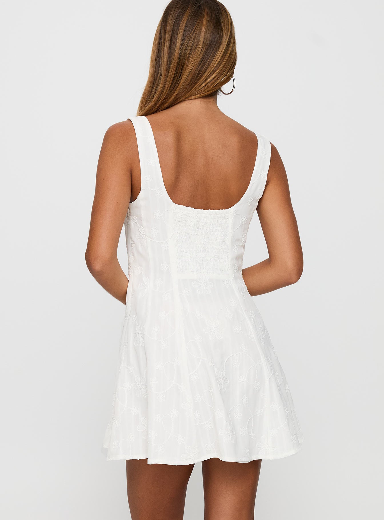 You Can Embroidered Mini Dress White - Image 5