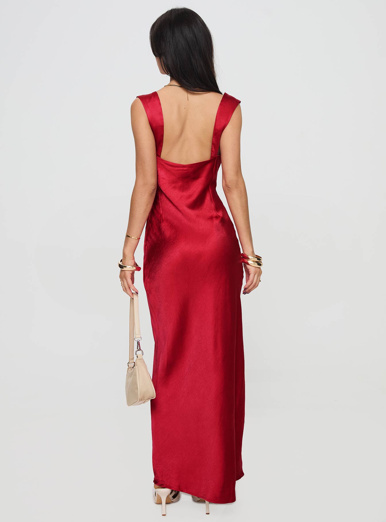 Radioactive Bias Cut Maxi Dress Red - Image 6