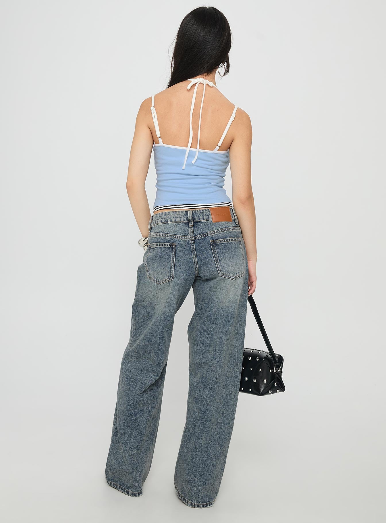 Franki Halter Layered Top Blue Multi Stripe - Image 5