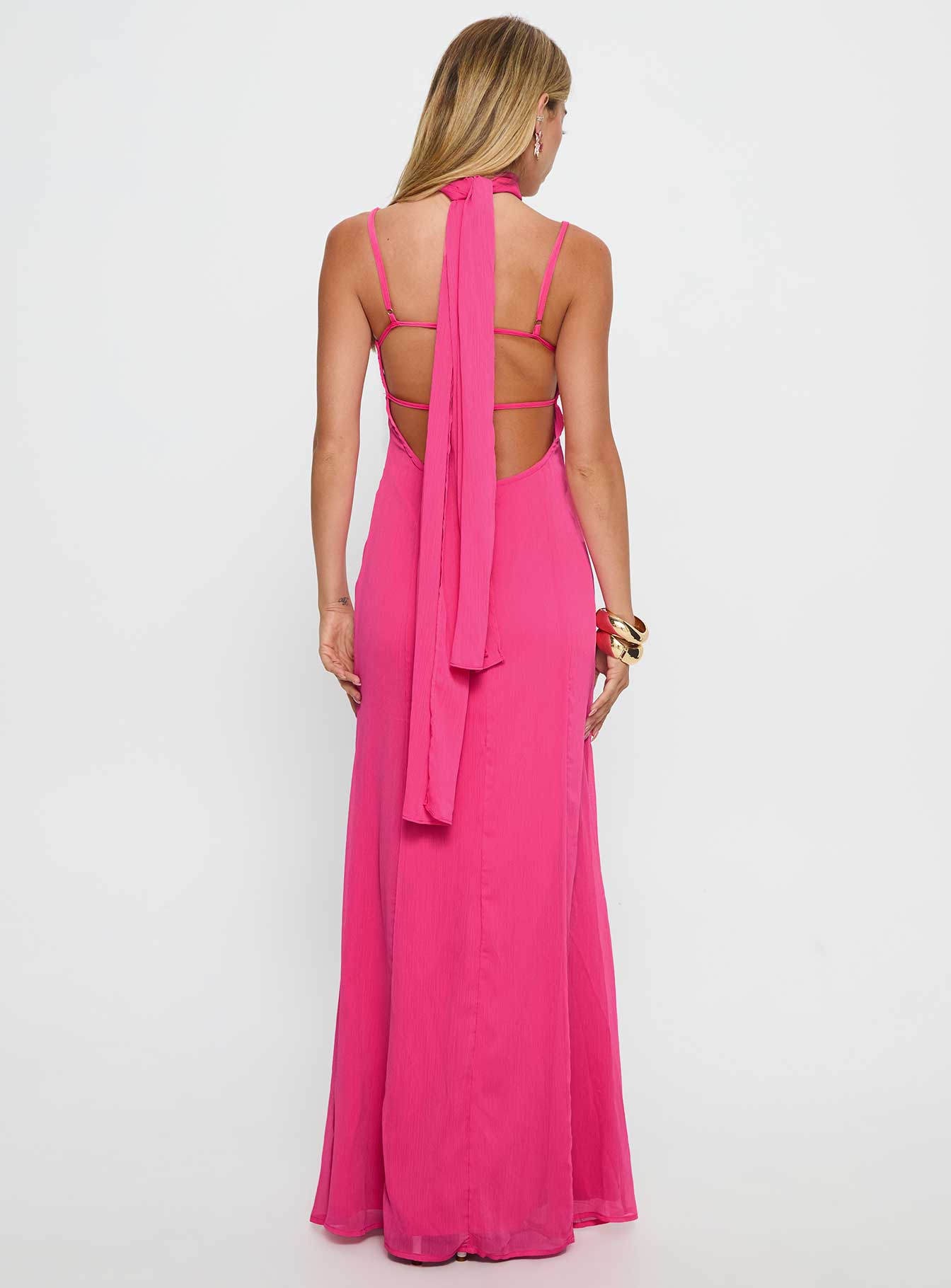 Jadira Scarf Maxi Dress Guava - Image 5