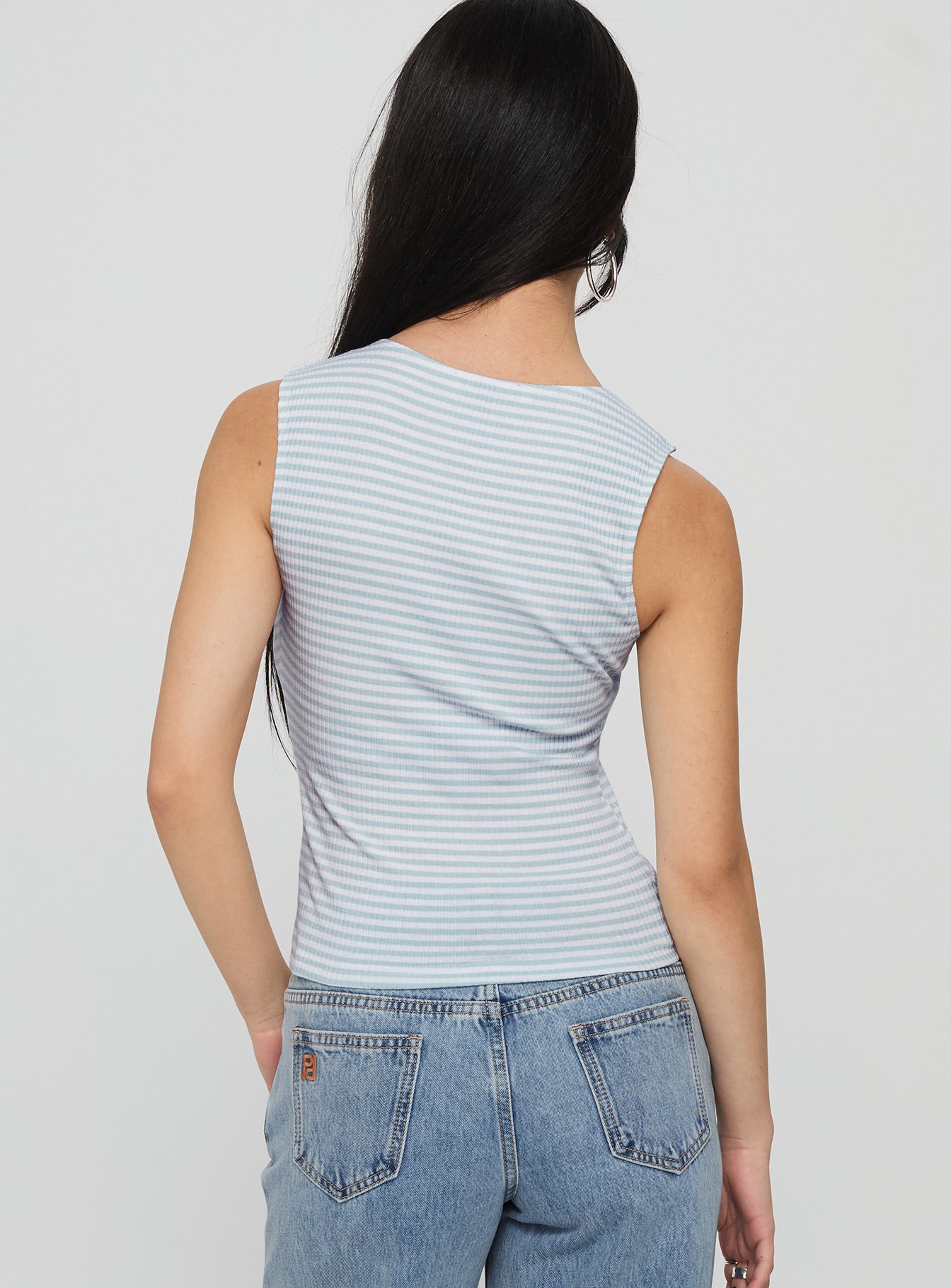 Dystran Top Blue White Stripe - Image 5