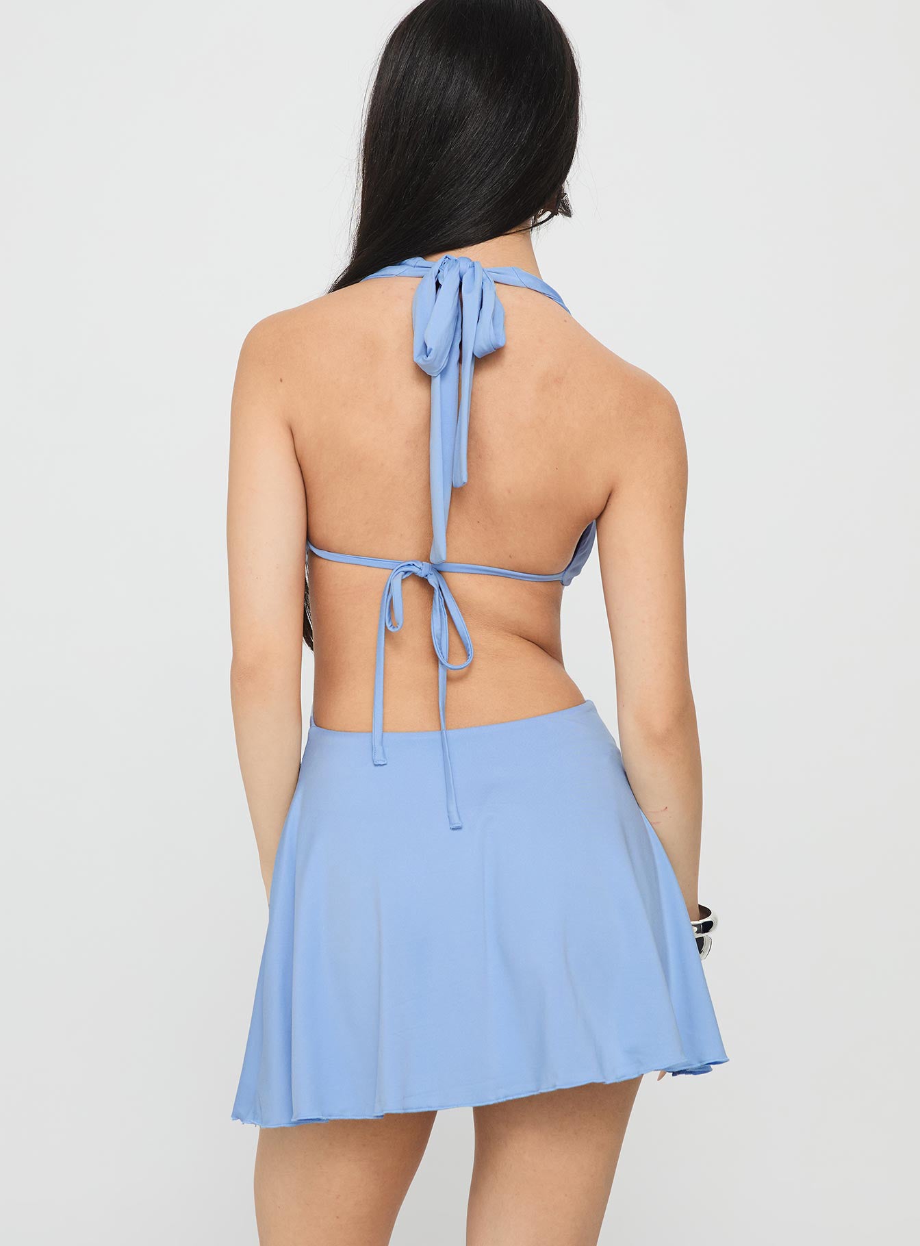 Maeva Halter Mini Dress Pastel Blue - Image 5