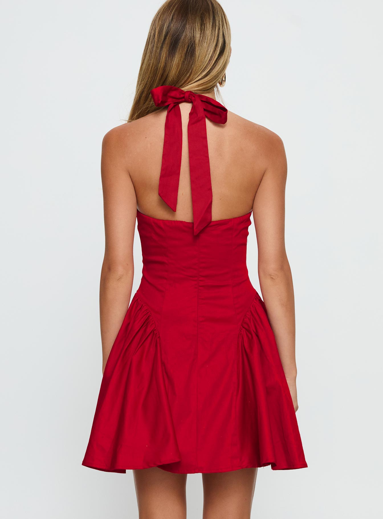 Karisse Halter Mini Dress Red - Image 5
