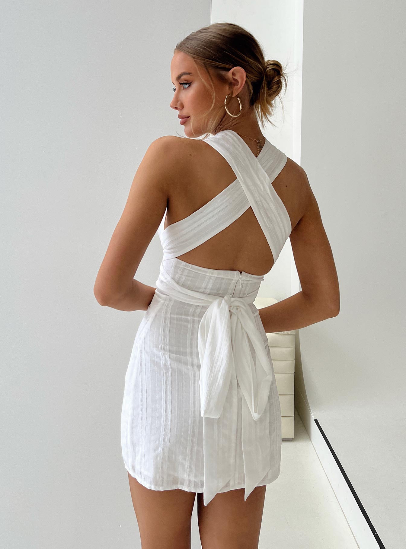 Alsace Mini Dress White - Image 5