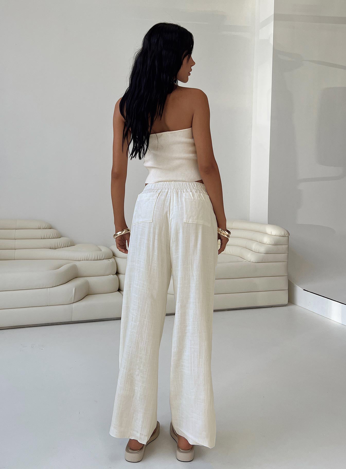 Louis Linen Blend Pants Off White - Image 5