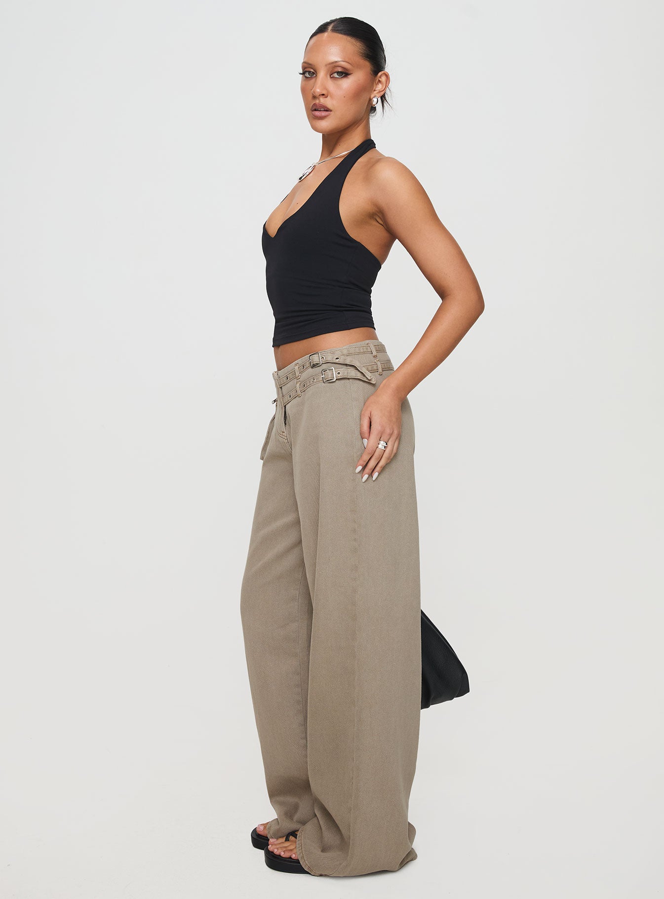 Paltrow Mid Rise Wide Leg Cargo Jeans Washed Brown - Image 4