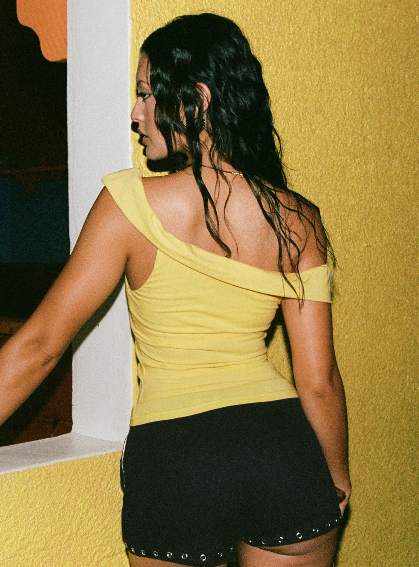 Out Of Office Off Shoulder Top Yellow - Image 3