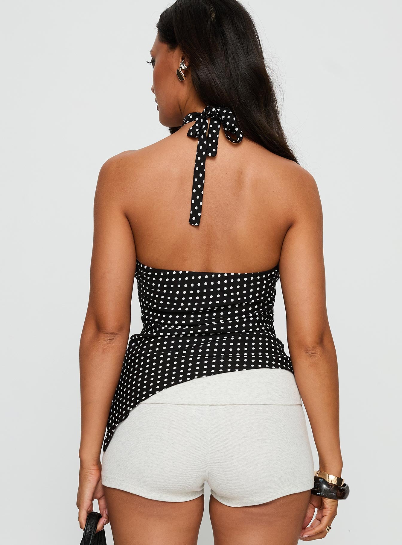 Clerissa Ring Detail Top Black Polka - Image 5