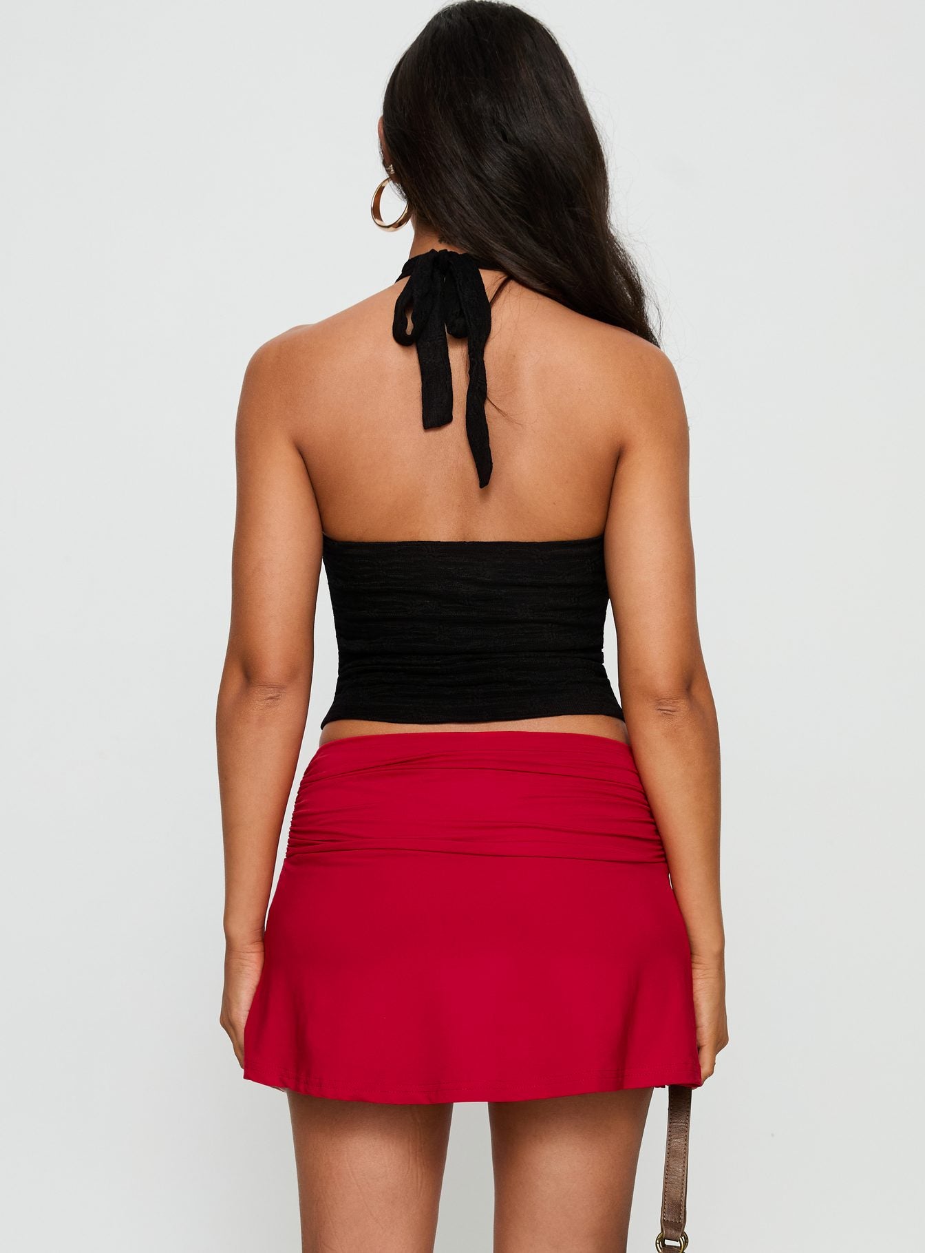 Tamsyn Ruched Mini Skirt Red - Image 4