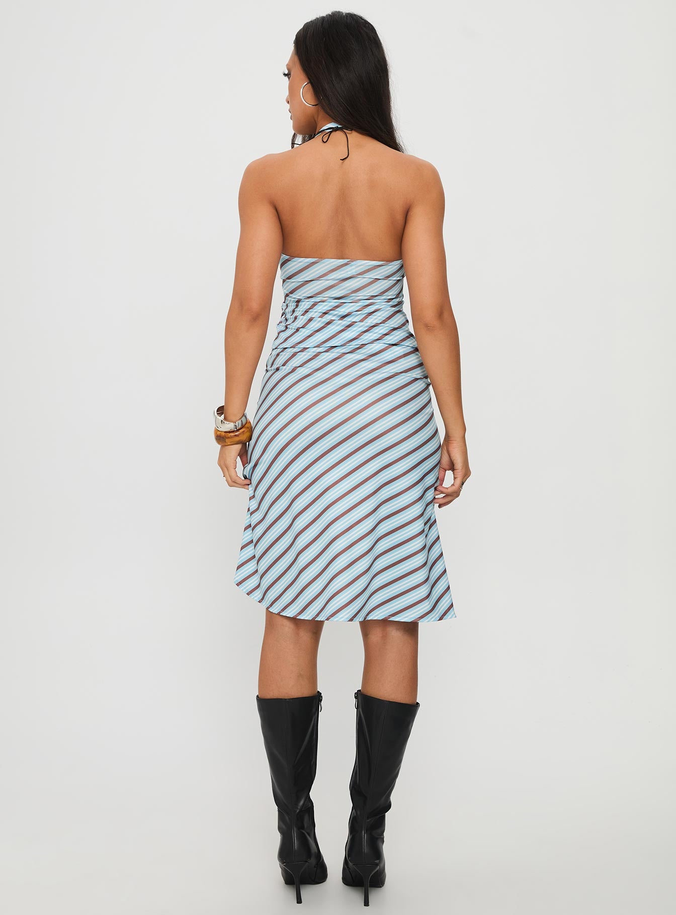 Esmeray Midi Skirt Blue Stripe - Image 5