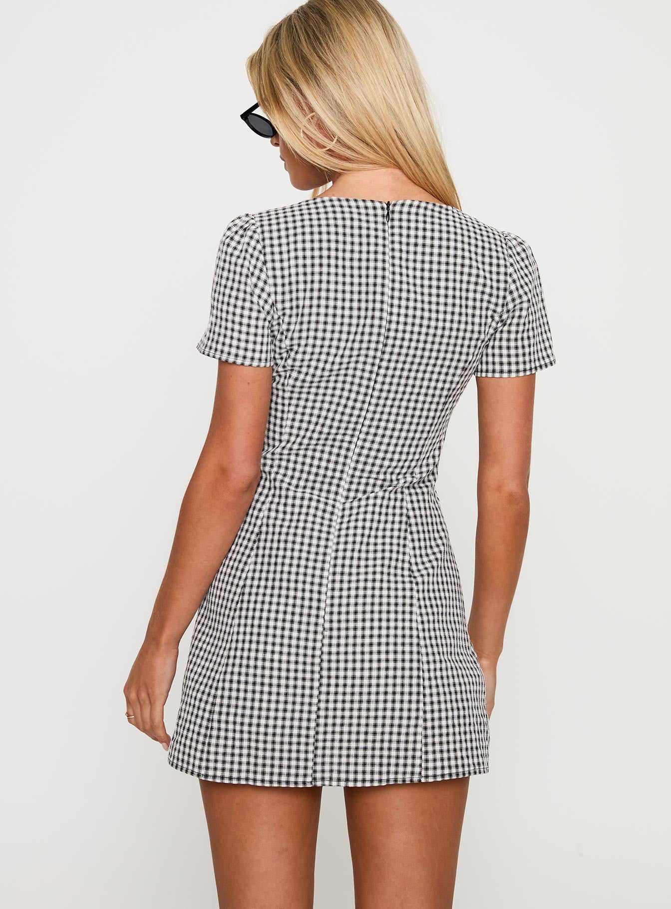 Loveliness Playsuit Black White Check - Image 4