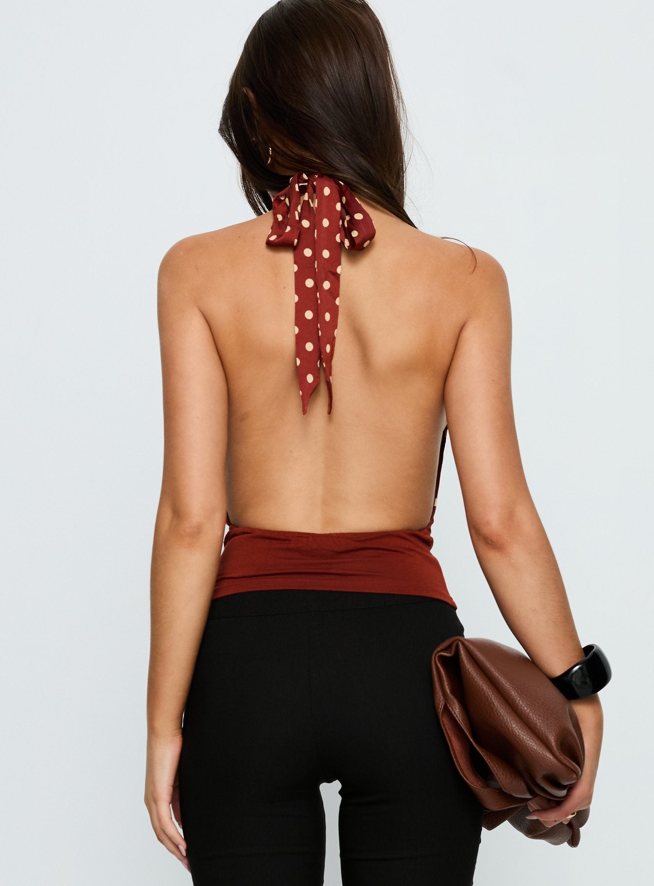 Rania Top Polka Burnt Red - Image 5