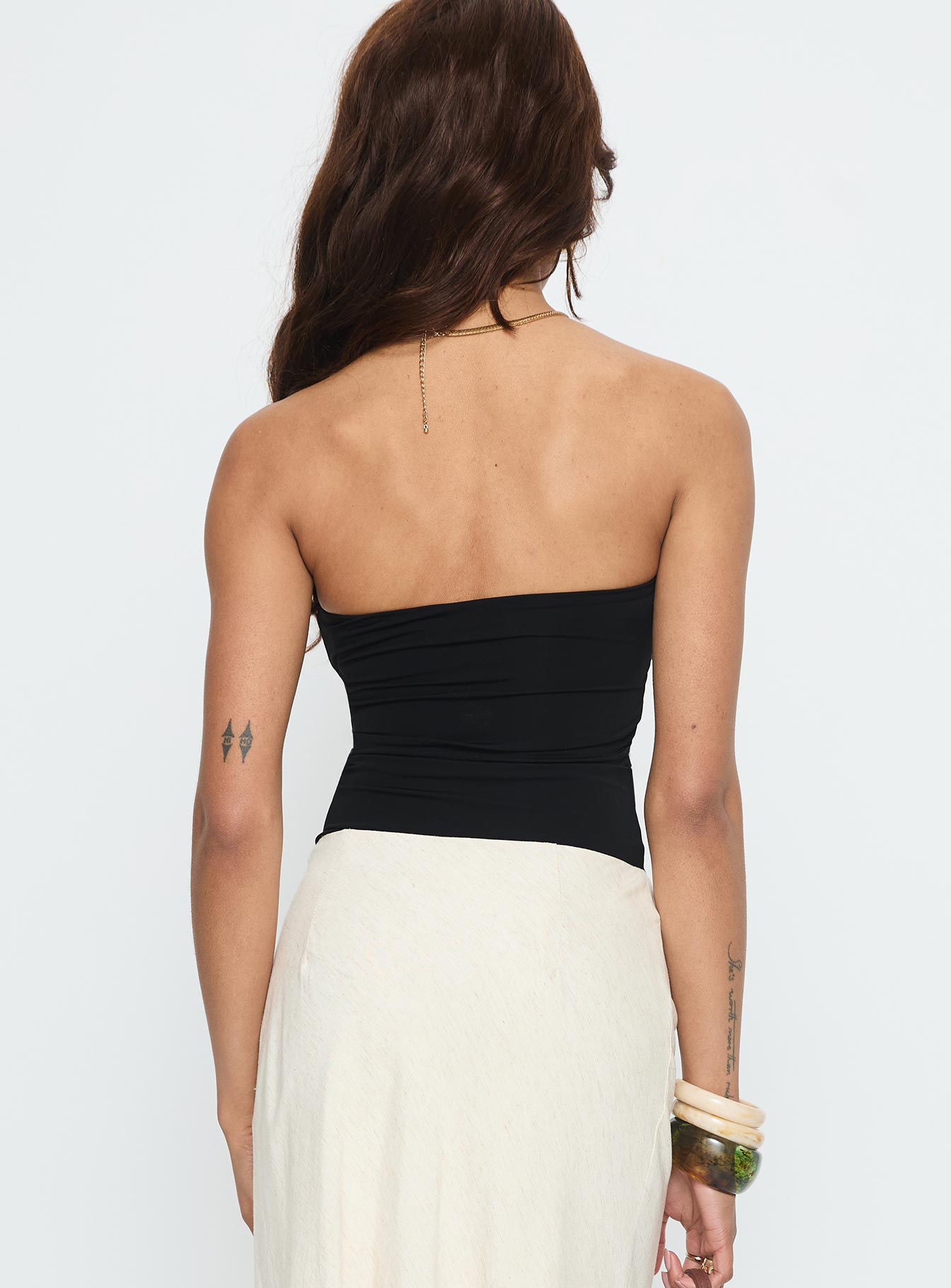 Jadea Strapless Hardware Detail Bodysuit Black - Image 4