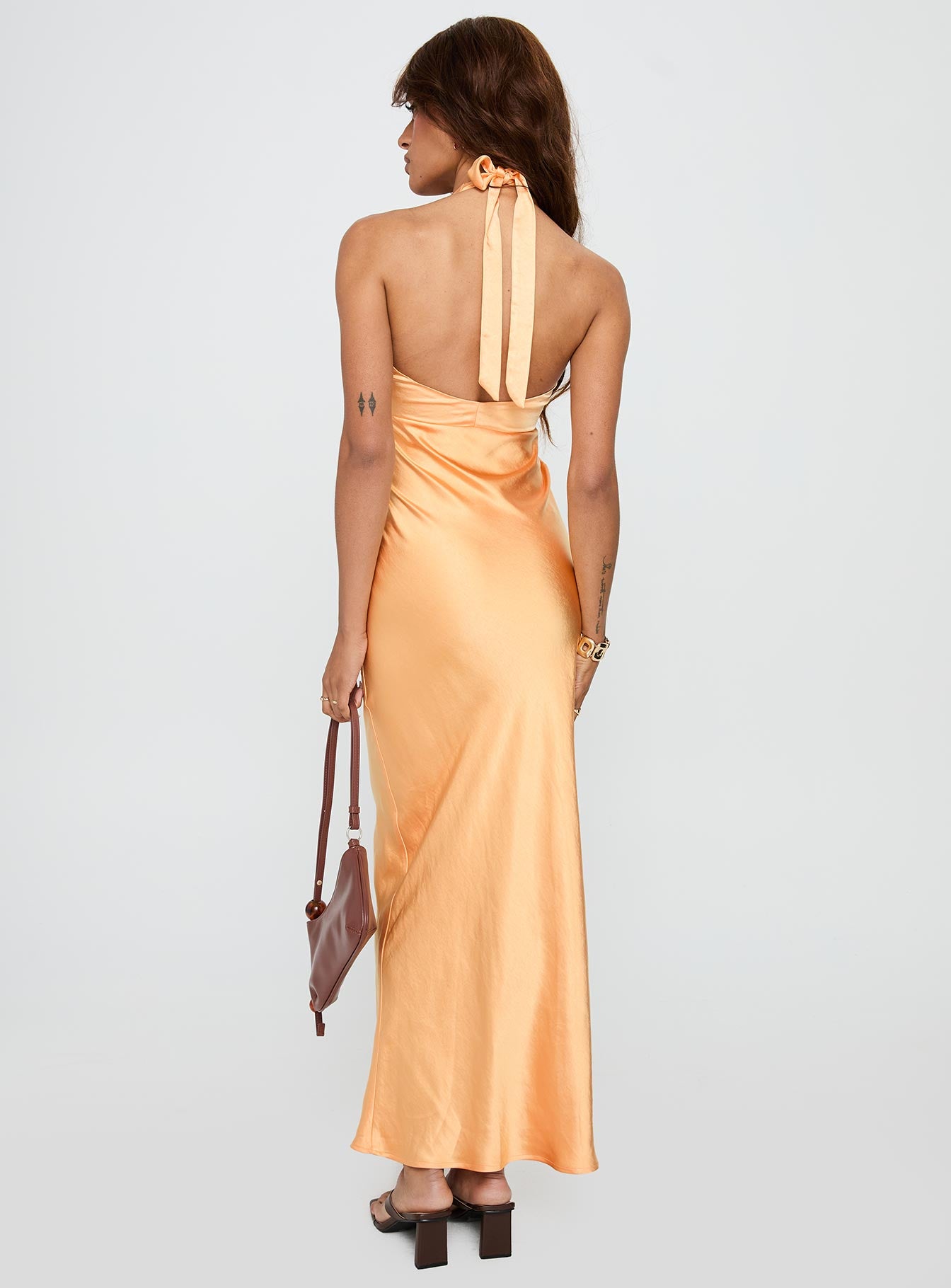 Good For You Halter Maxi Dress Orange - Image 4