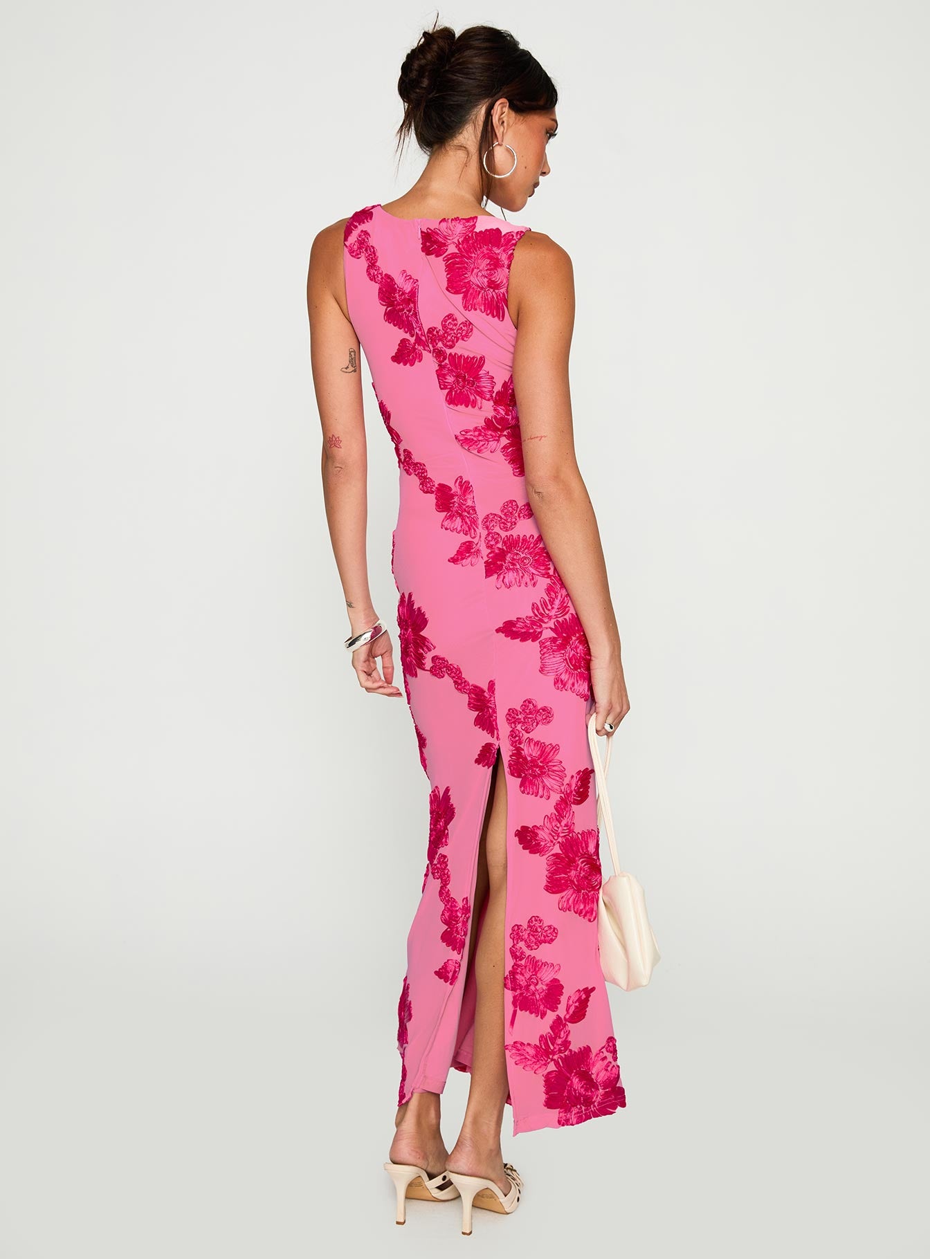 Fionna Floral Maxi Dress Pink - Image 4