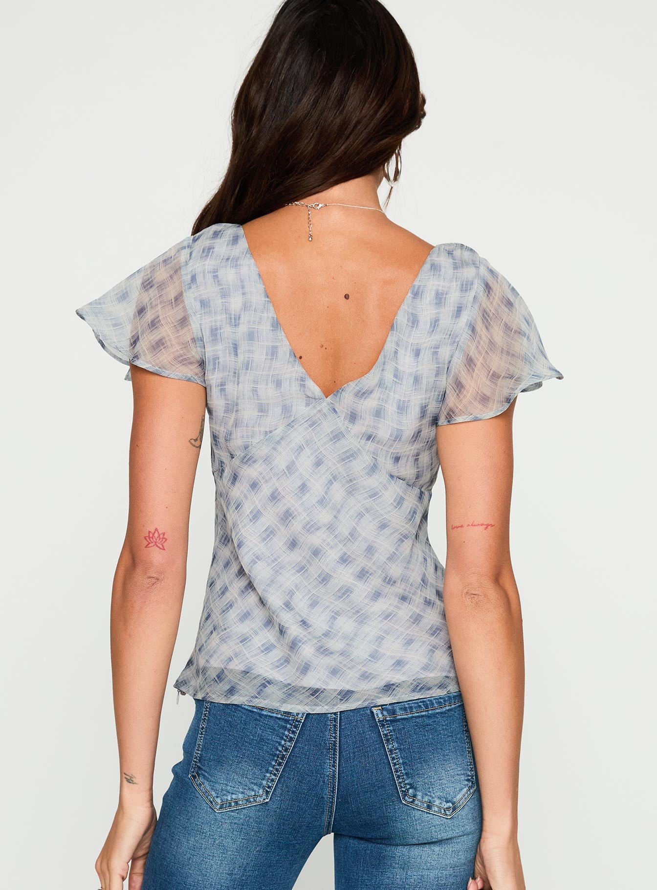 My Last Love Top Blue Check - Image 4