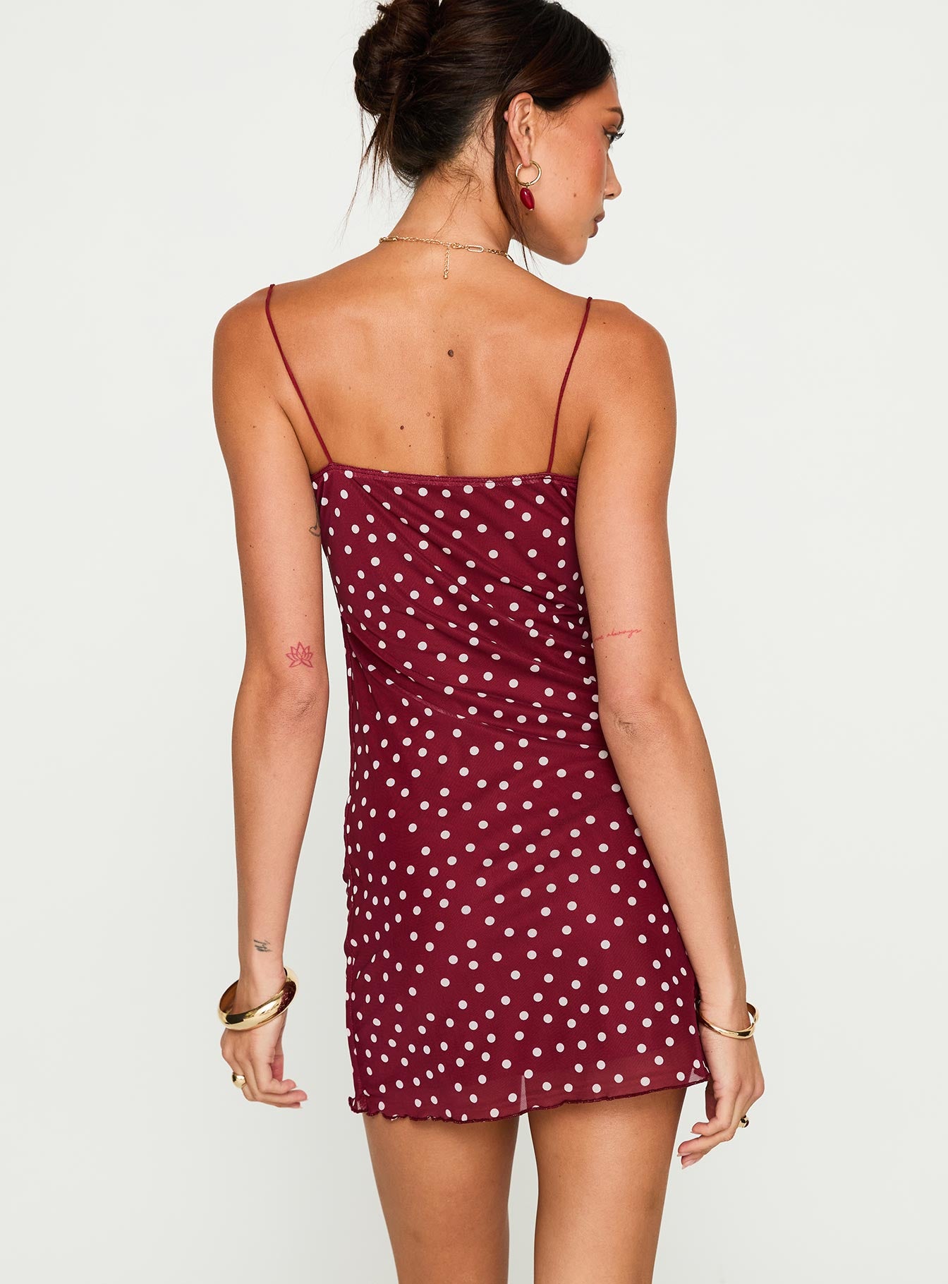 Sugar Mini Dress Red Polka - Image 4