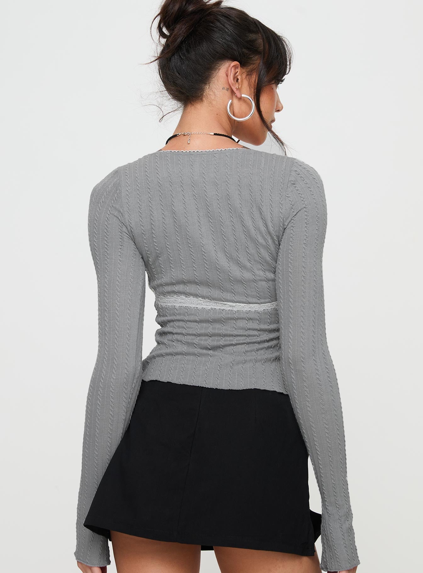 Noir Long Sleeve Top Grey - Image 5