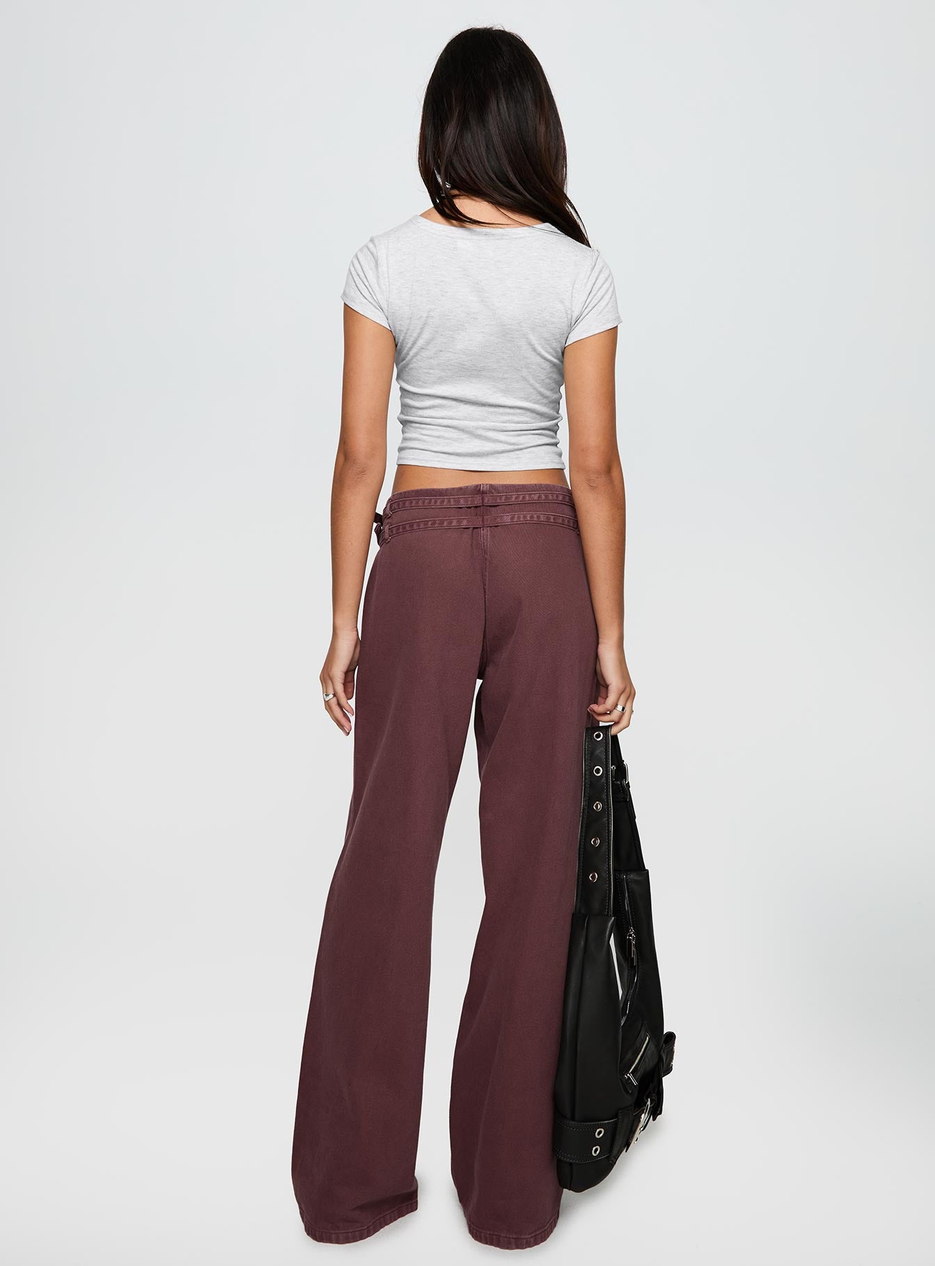 Baccarat Mid Rise Wide Leg Belted Pant Chocolate - Image 6