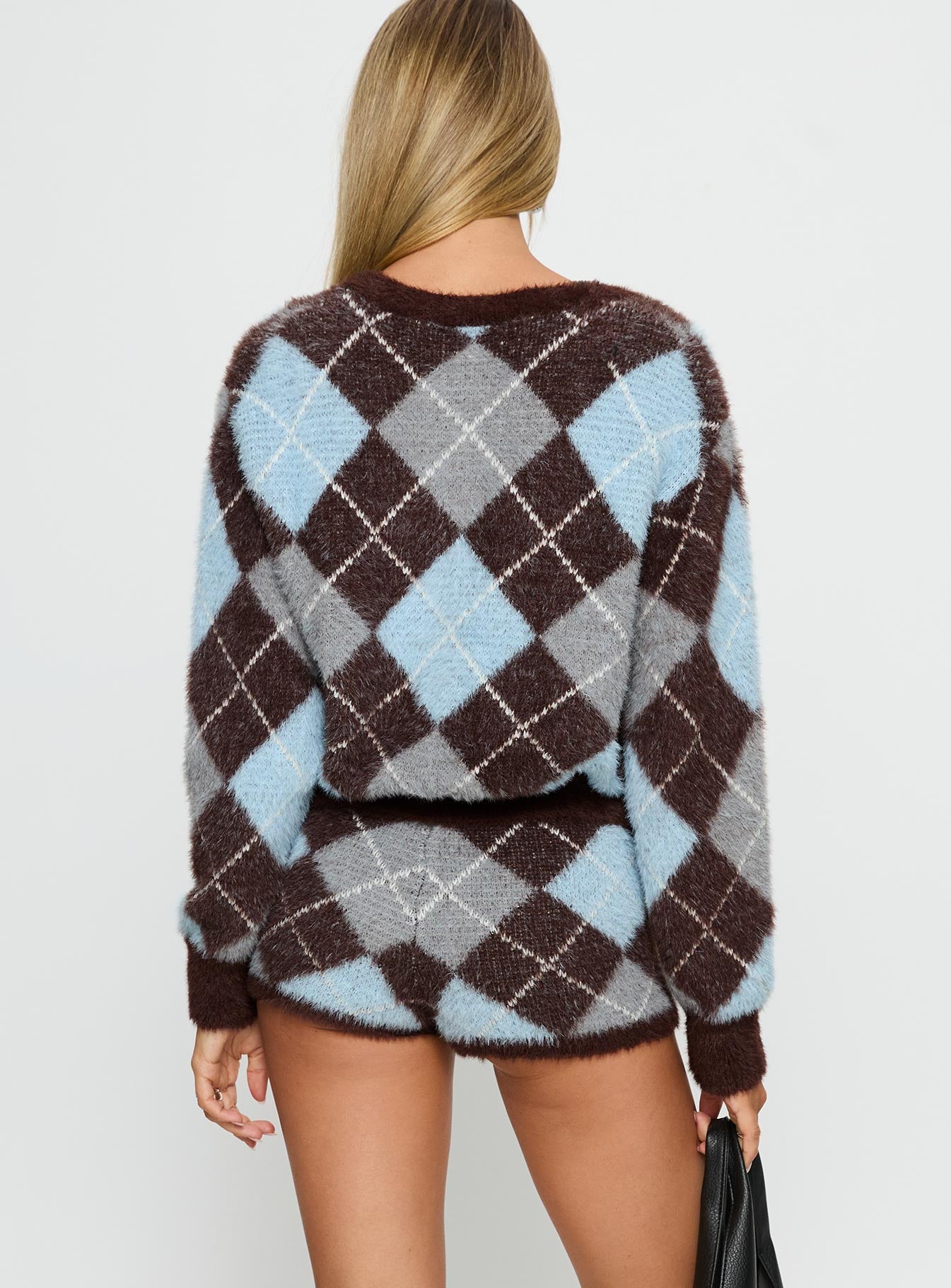 Kenlea Micro Shorts Blue Argyle - Image 5