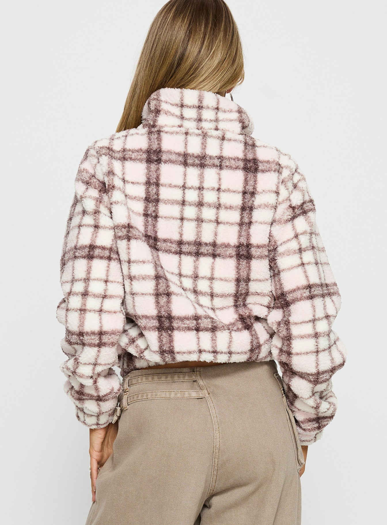 Vannessa Collared Jacket Pink Check - Image 5