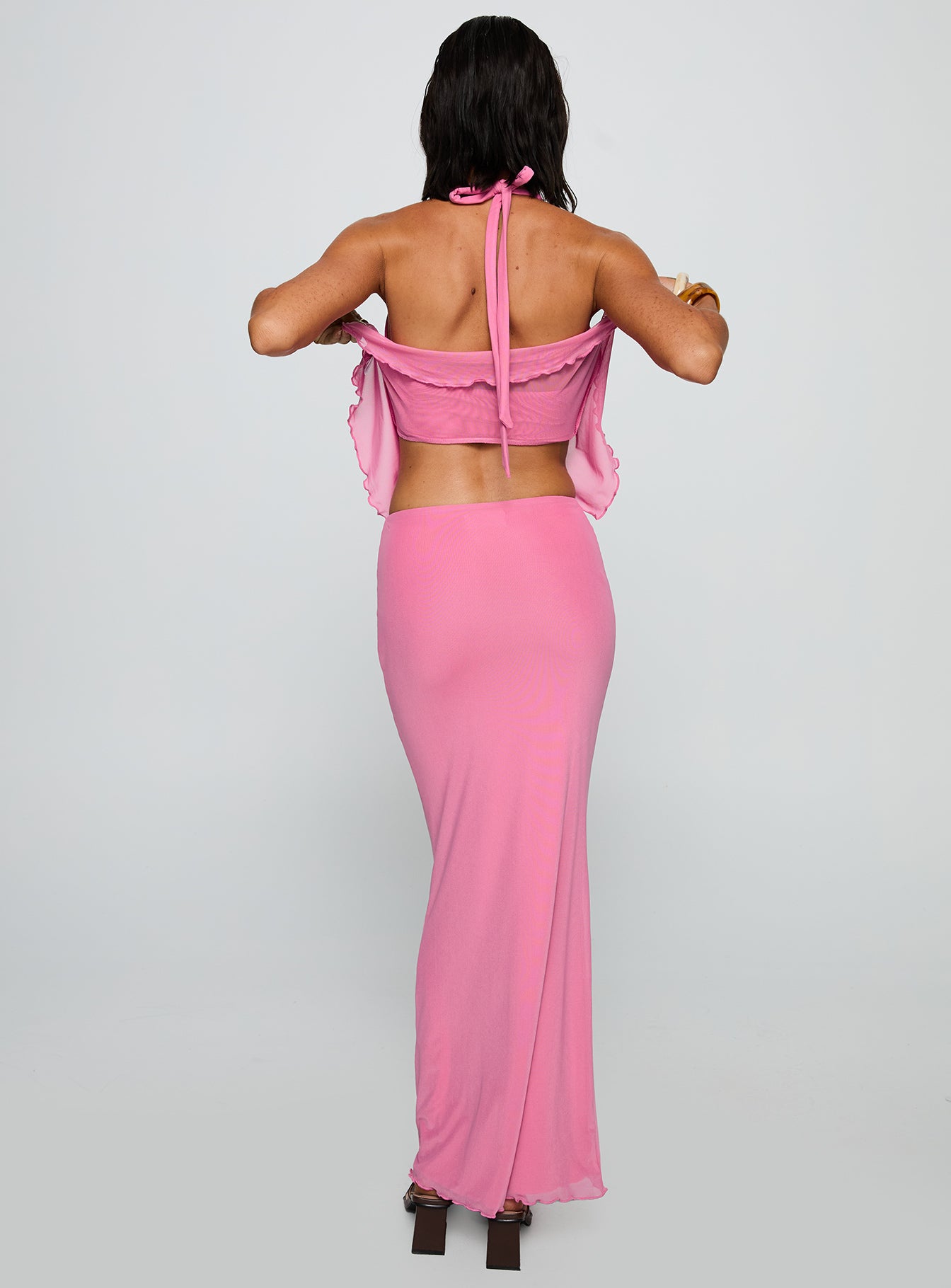 De Angelo Maxi Skirt Pink - Image 5