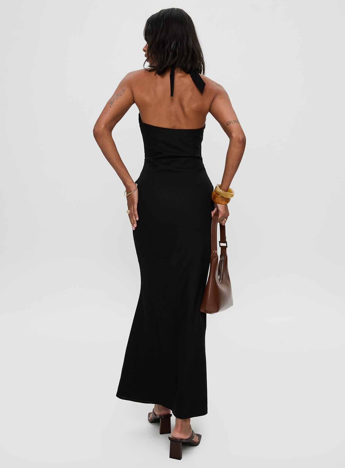 Rapture Halter Maxi Dress Black - Image 4
