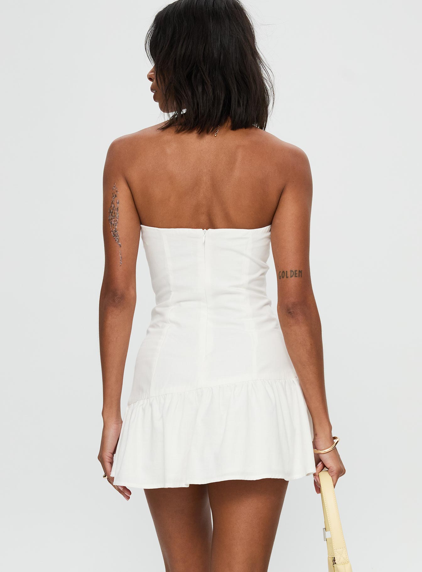 Archetype Strapless Mini Dress White - Image 5