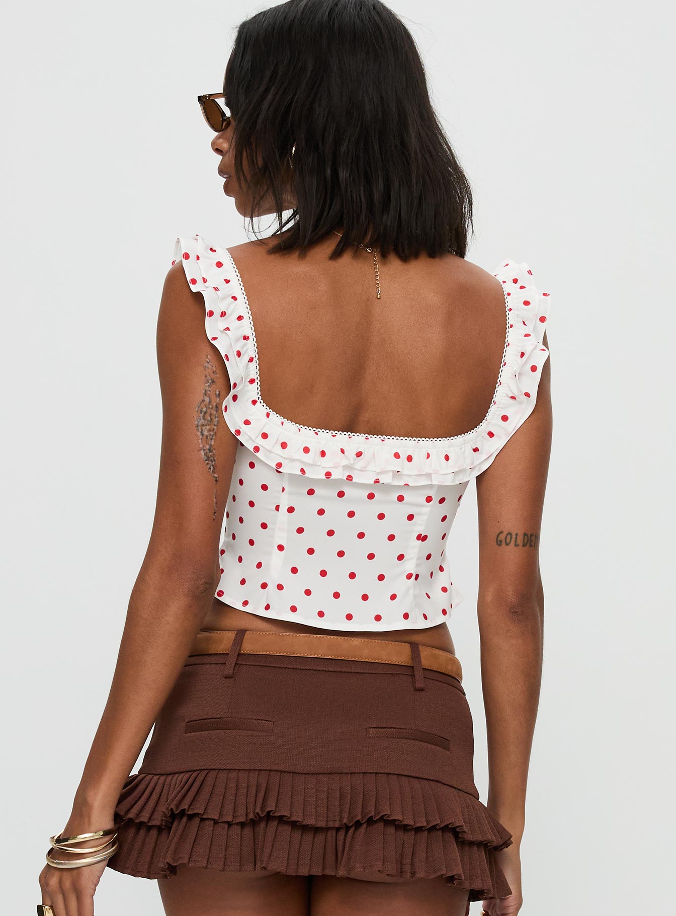 Isadoria Frill Top White Red Polka - Image 5