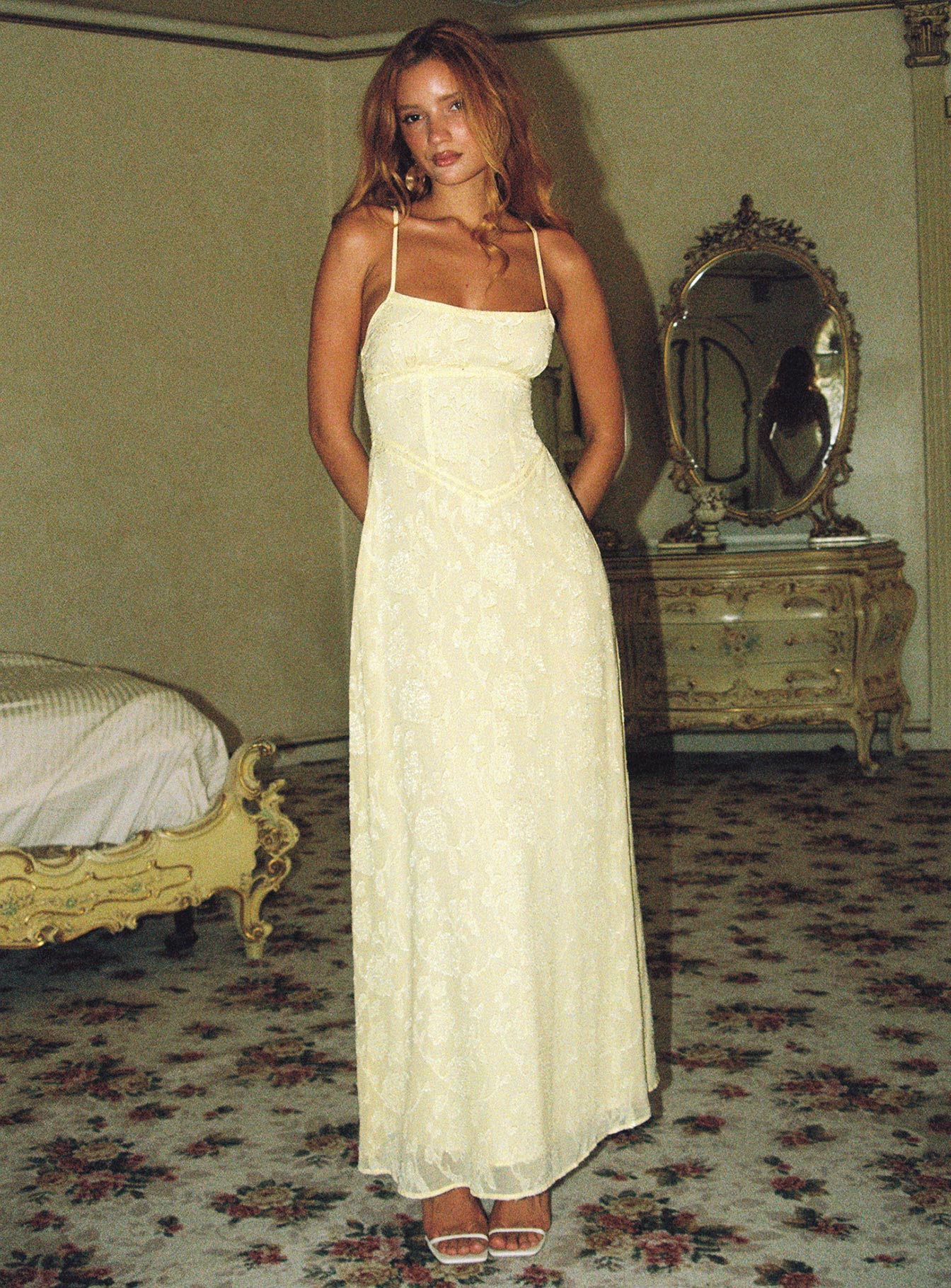 South Of France Maxi Dress Yellow Petite - Image 5