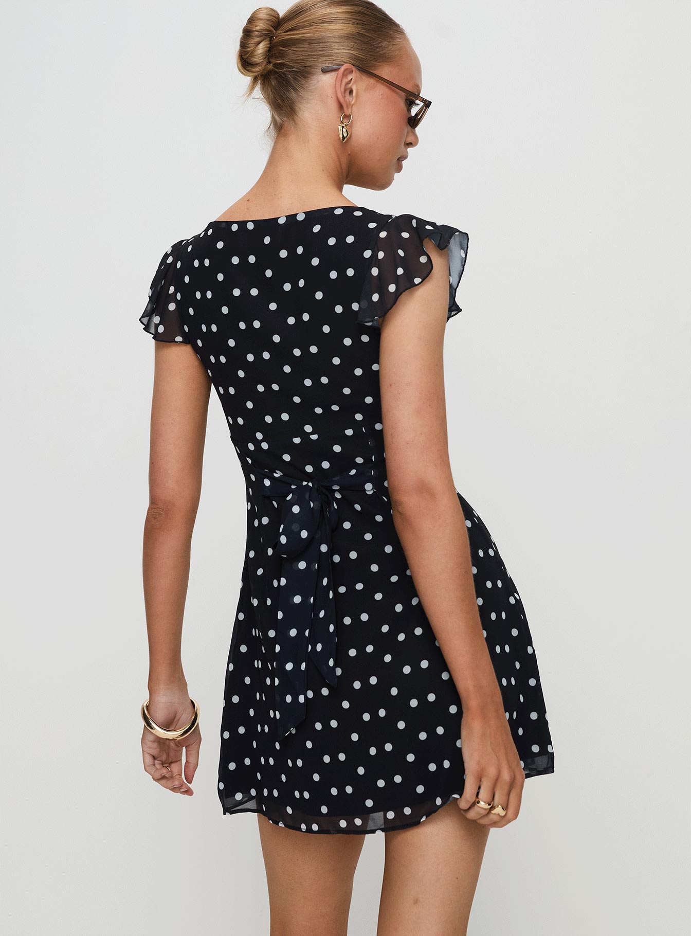 I Guess So Mini Dress Black Polka Dot Tall - Image 5