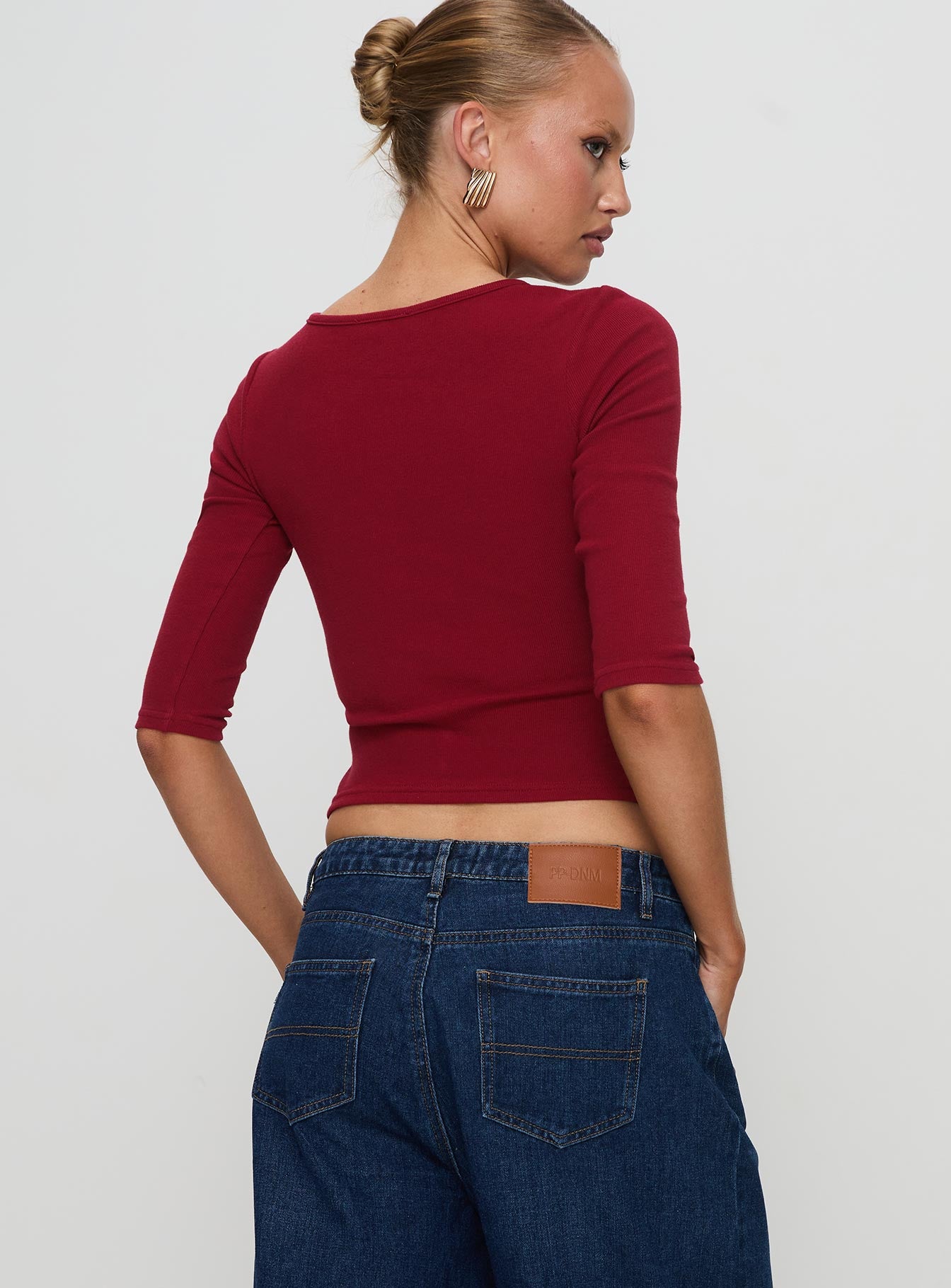 Elaia 34 Sleeve Top Red - Image 5