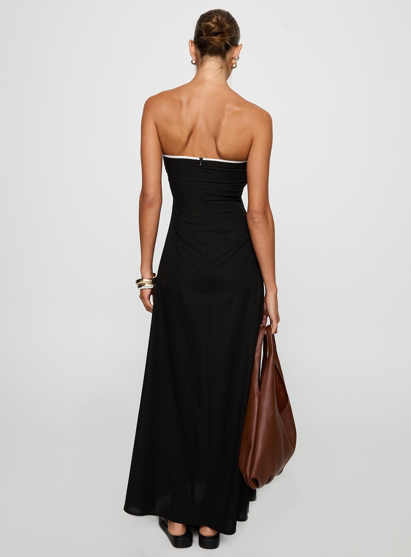 Bijou Strapless Maxi Dress Black - Image 5