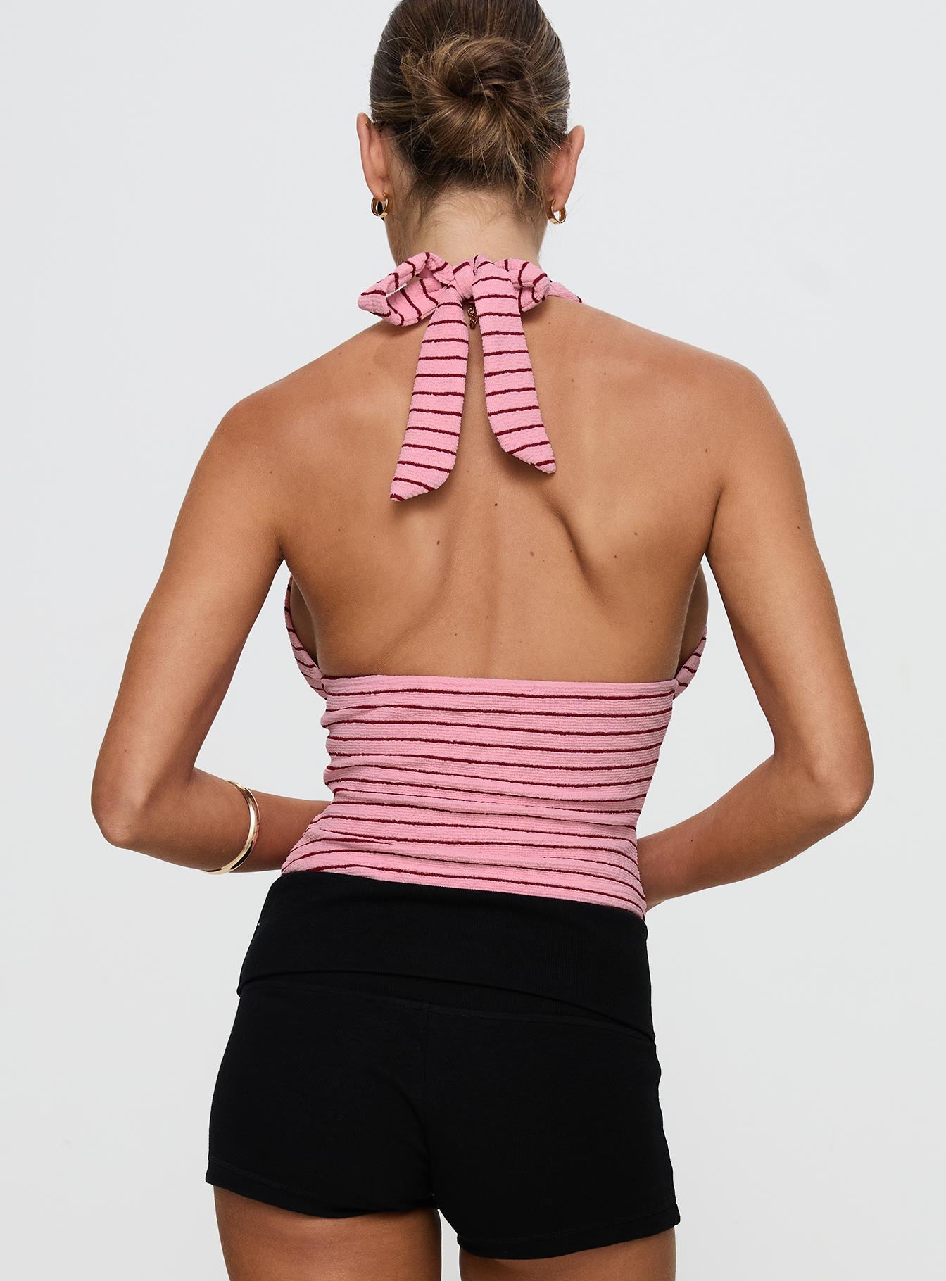 Whimsy Halter Top Pink Red Stripe - Image 5