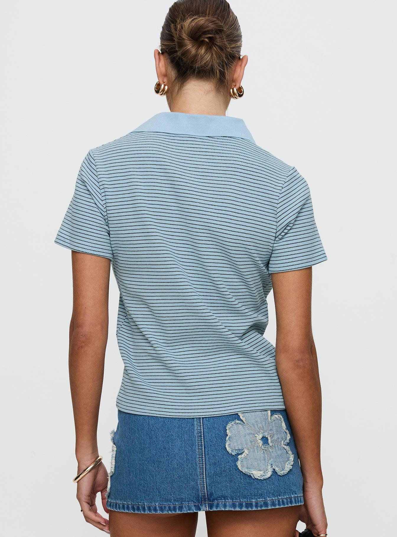 Ralphy Collared Top Blue Stripe - Image 5