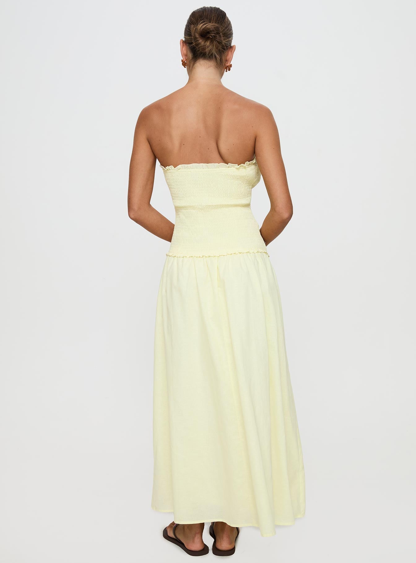 Tinsie Strapless Maxi Dress Yellow - Image 5