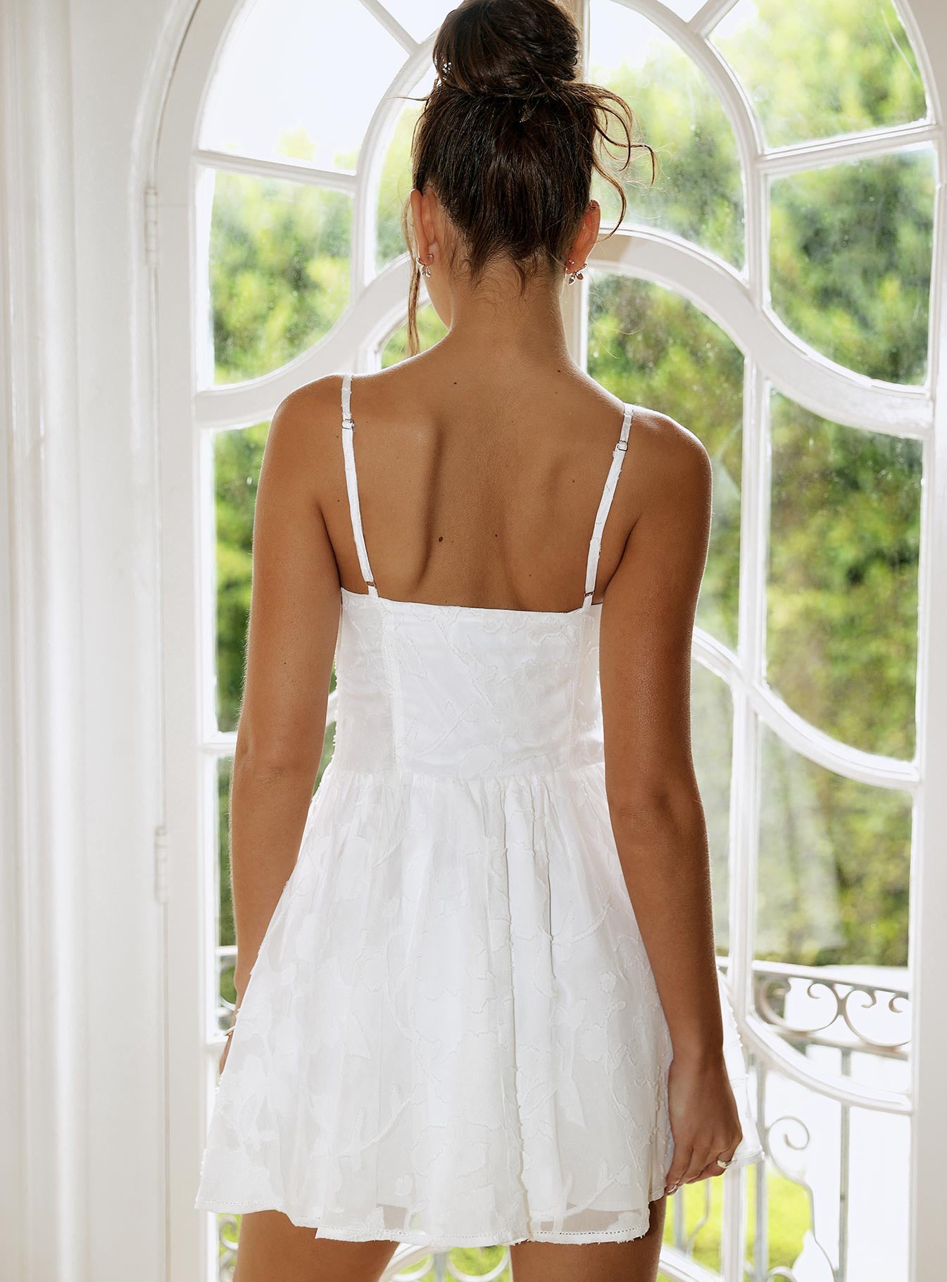 Diviner Burnout Mini Dress White - Image 4