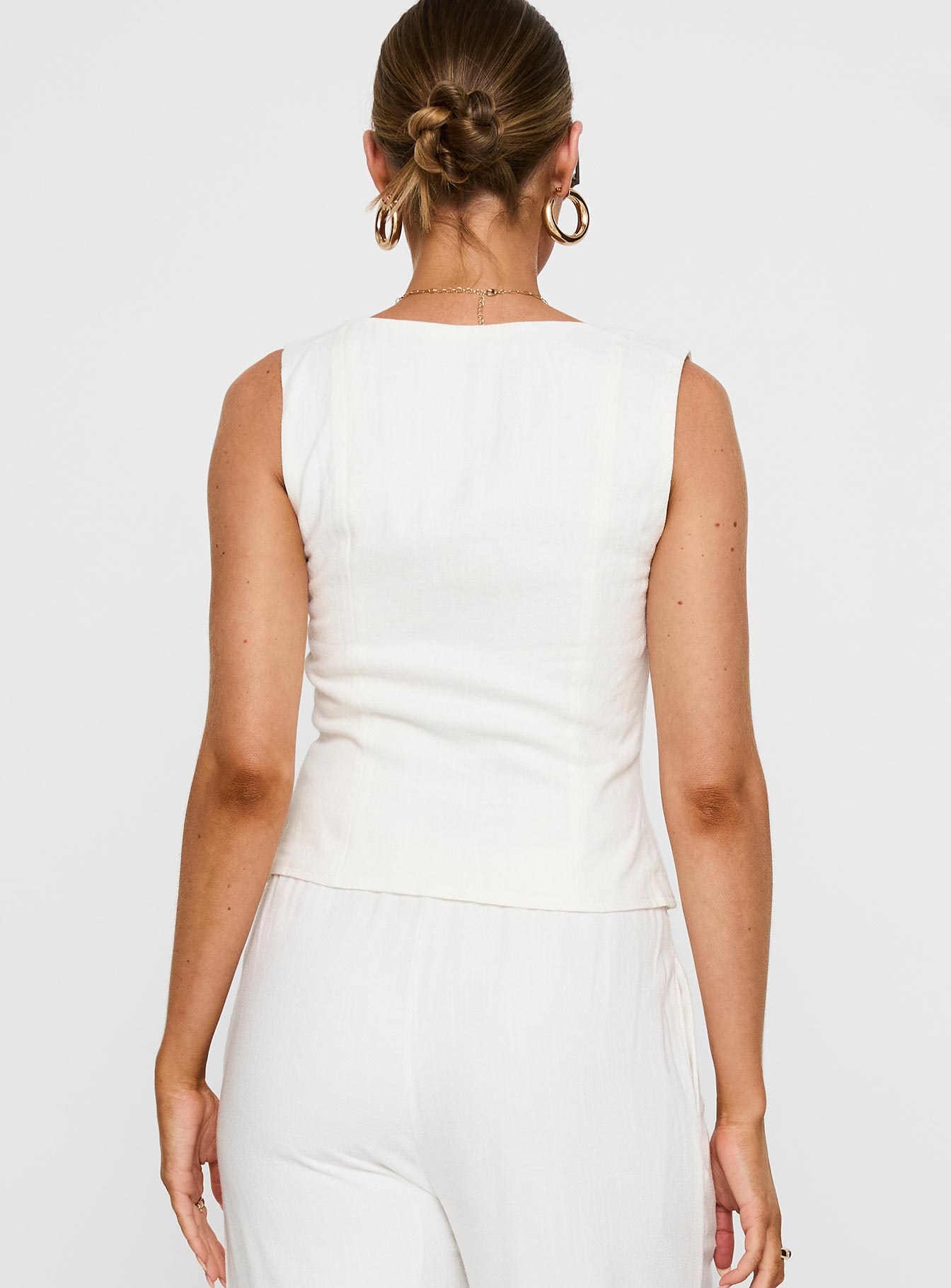 Zenda Linen Blend Top Off White - Image 5