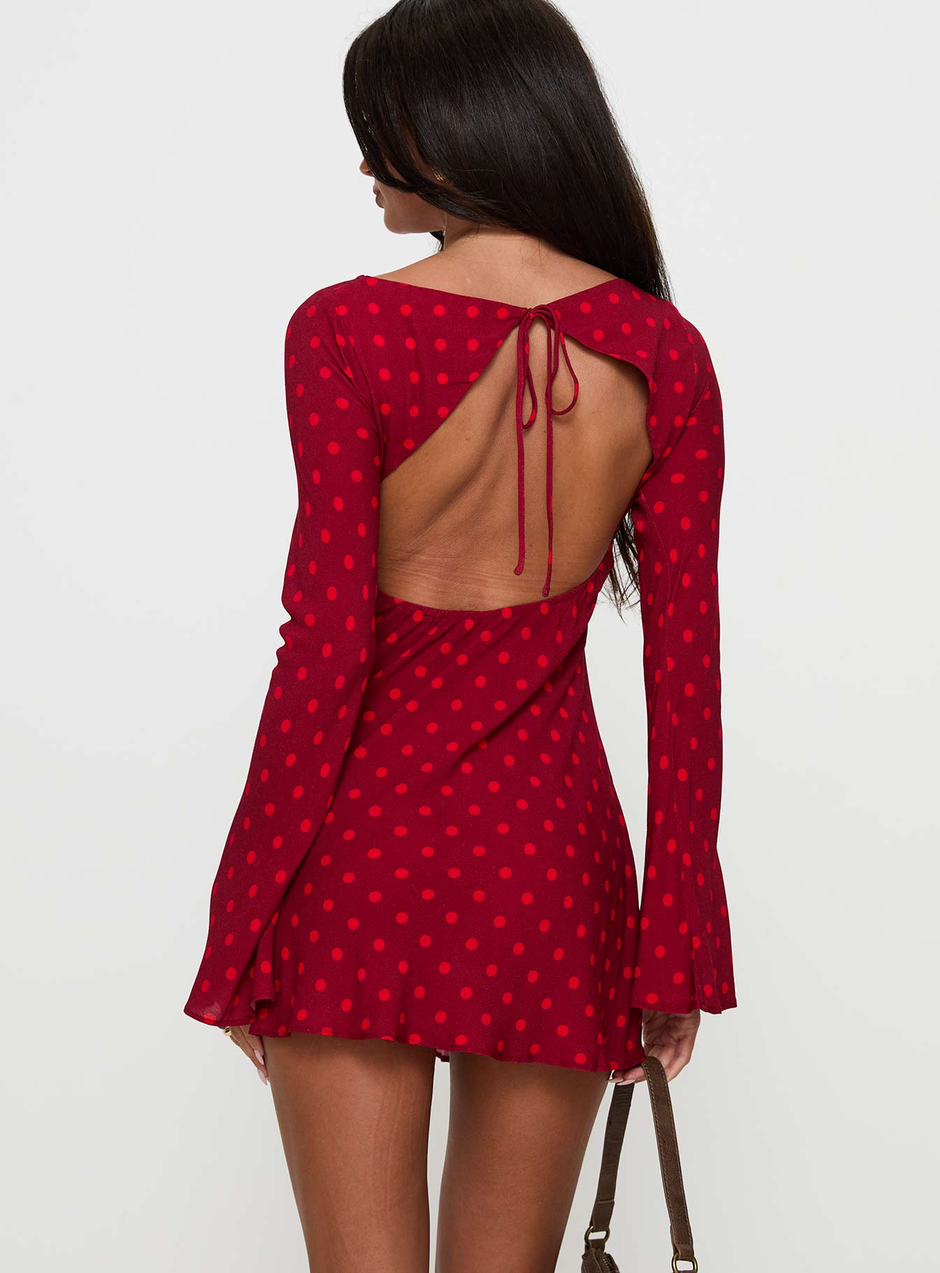 Good Graces Long Sleeve Mini Dress Red Dot - Image 5