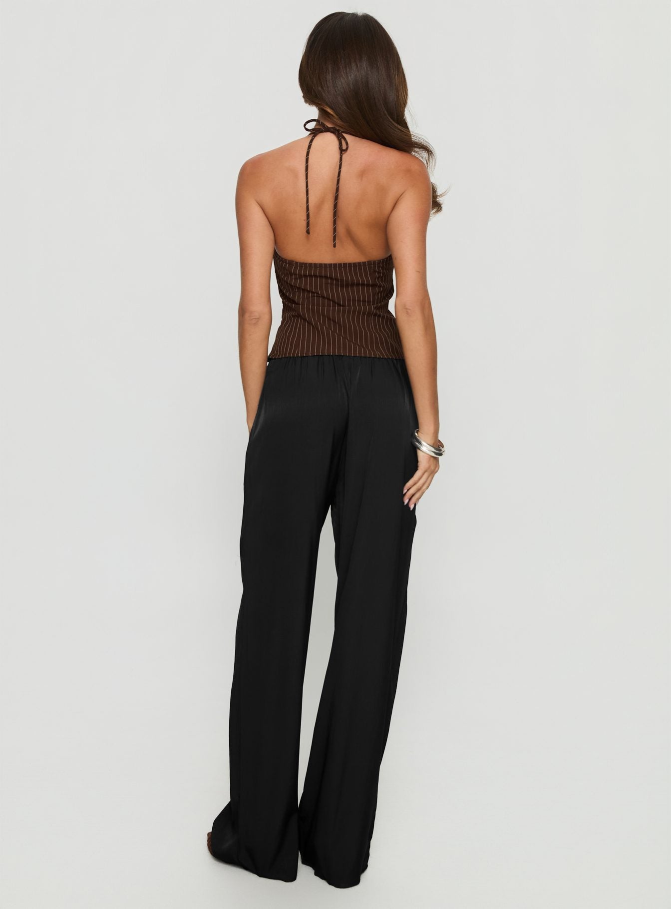 Breina Satin Straight Leg Pants Black - Image 5
