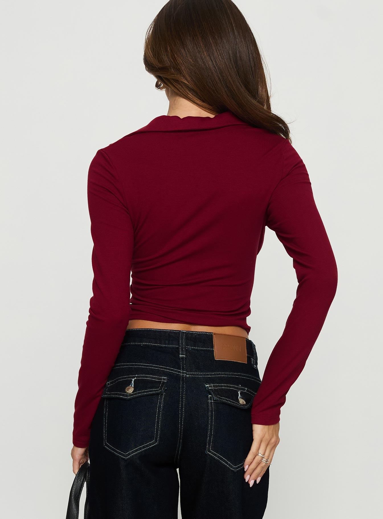 Philia Collared Wrap Top Red - Image 4