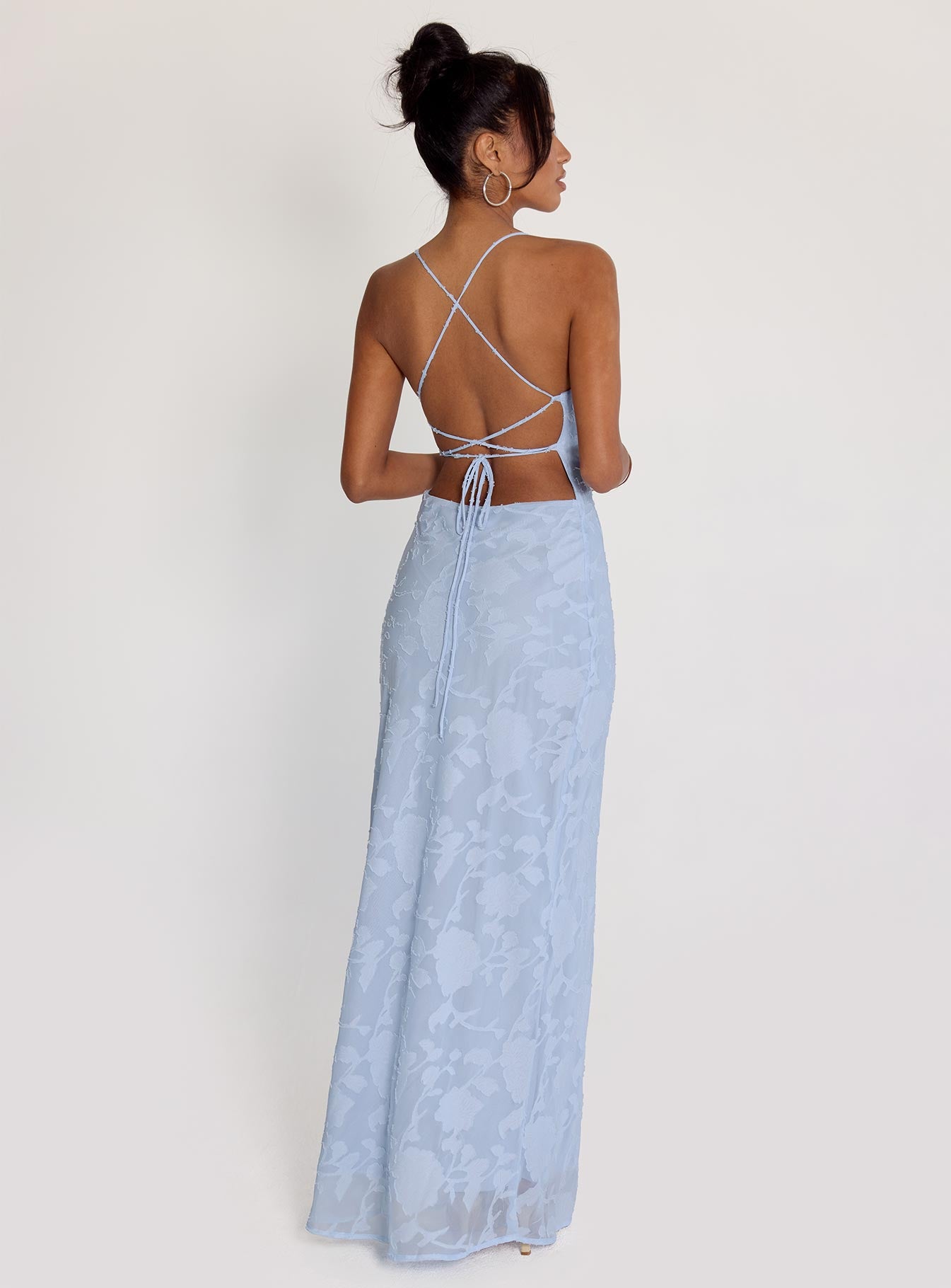 Celena Maxi Dress Blue Burnout - Image 4