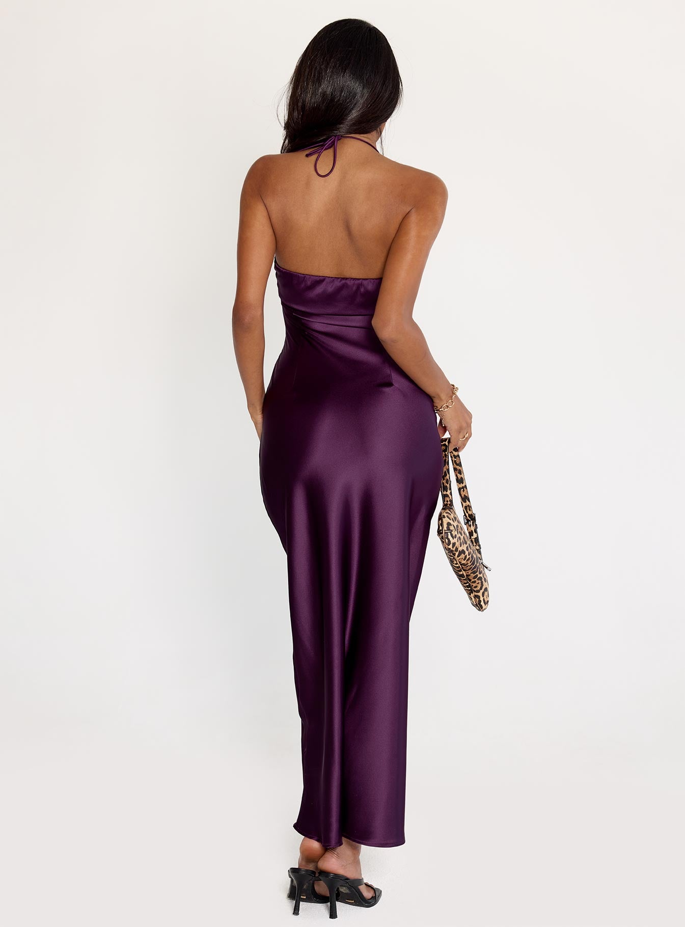 Fireproof Halter Maxi Dress Plum - Image 4