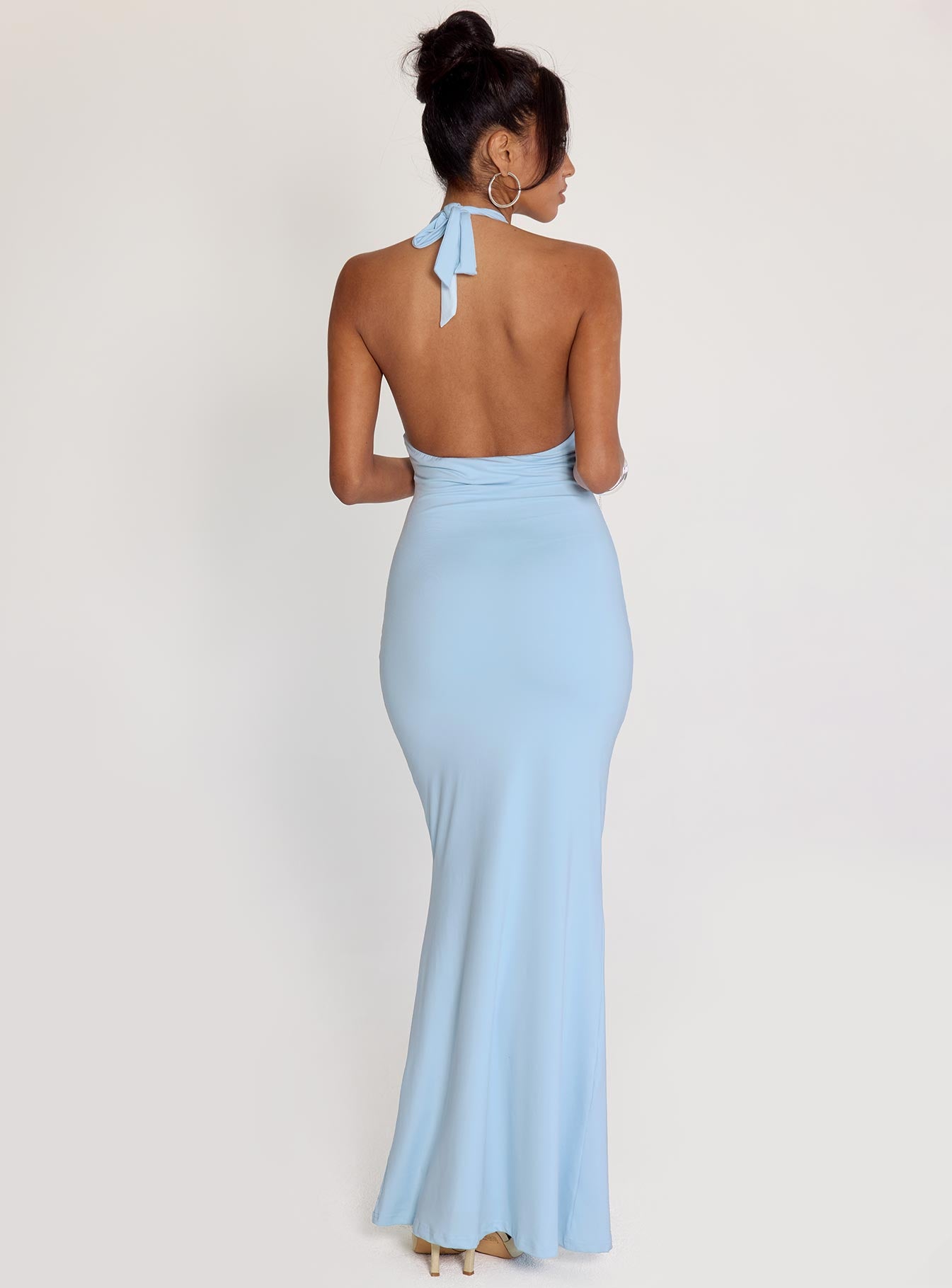 No Hard Feelings Twist Maxi Dress Blue - Image 4